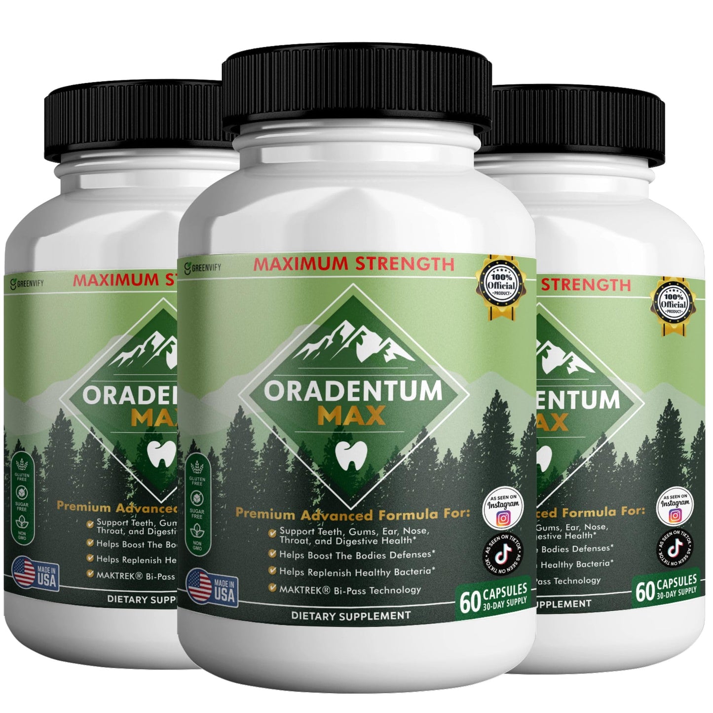 GREENVIFY Oradentum Max Probiotic Supplement Capsule 180 Capsules