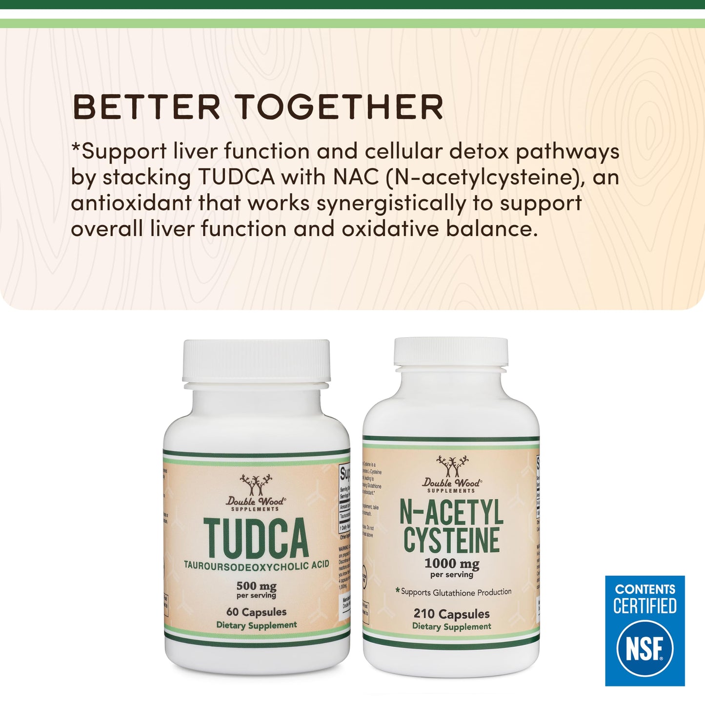 Double Wood Supplements TUDCA Bile Salts 500mg Capsules 60 Count