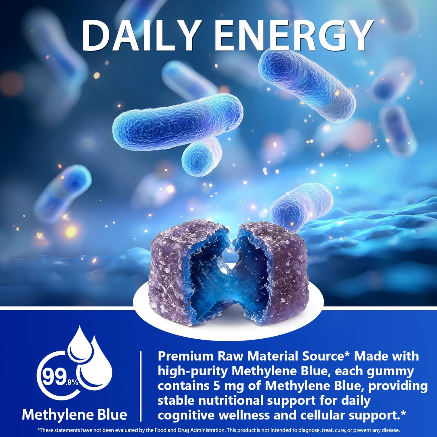 VEGONAUD Methylene Blue Gummies 60 Count