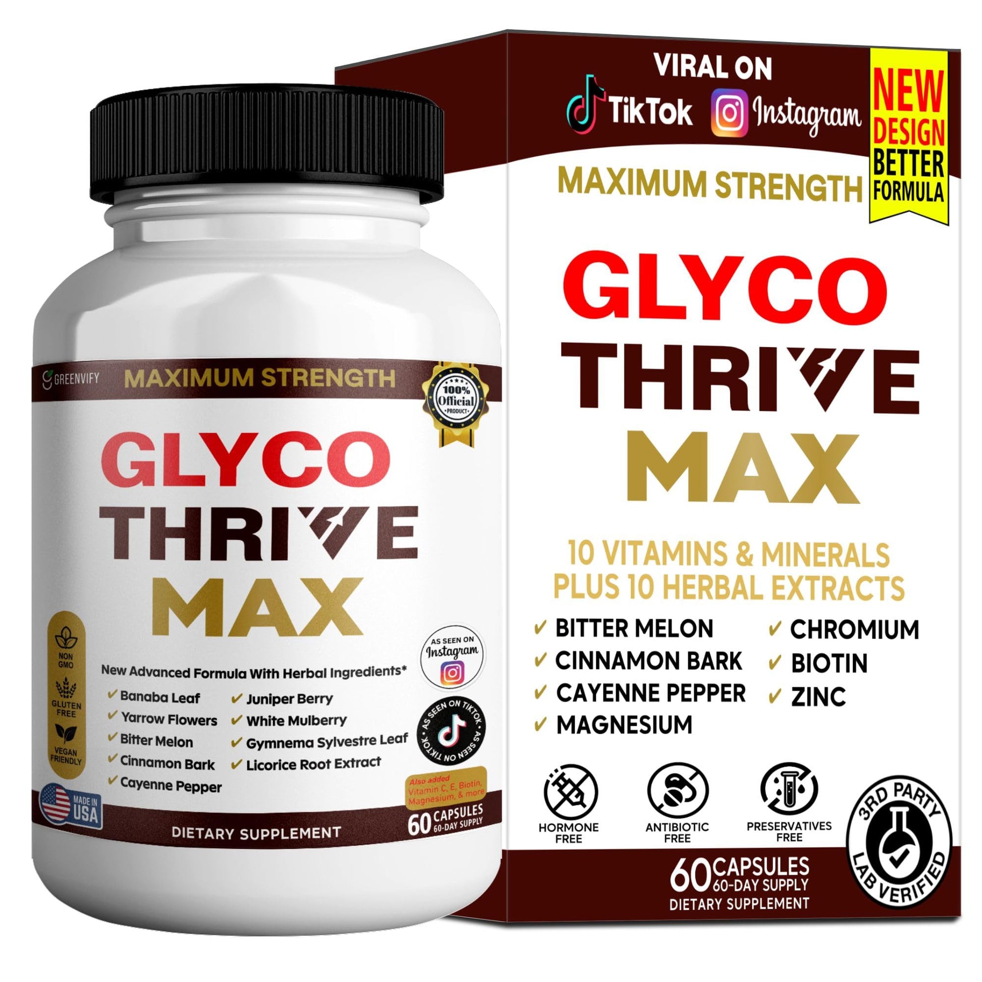 GREENVIFY Glyco Thrive Max Capsules, 60 Capsules