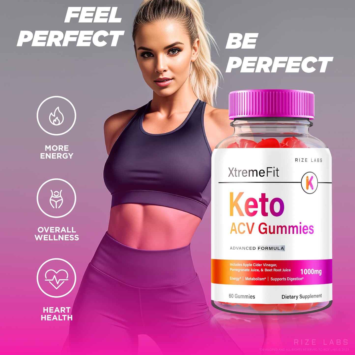 Rize Labs Xtreme Fit Keto ACV Gummies 180 Count