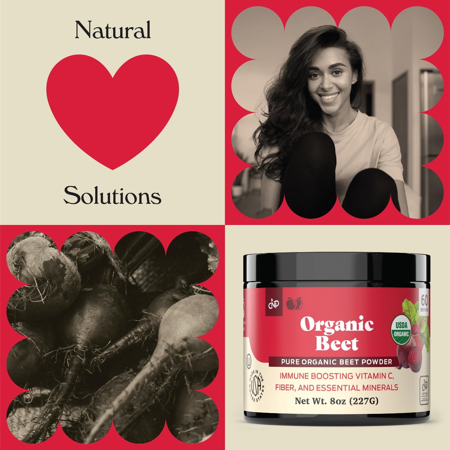 Complete Natural Products Pure Organic Beet Root Powder Supplement, 8 oz