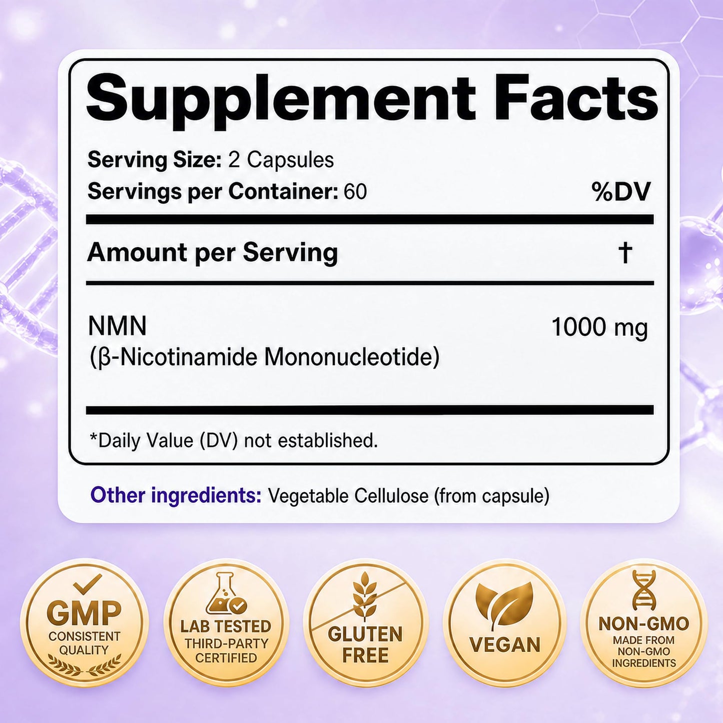 HEALGUT Liposomal NMN Supplement 1000mg Per Serving, 99.9% Pure NMN (Nicotinamide Mononucleotide) for NAD+ Support, Cellular Energy, Healthy Aging & Longevity, Higher Absorption, 120 Capsules