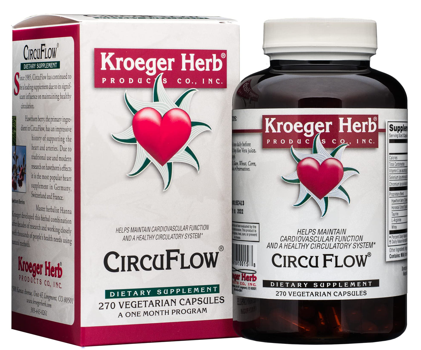 Kroeger Herb Products Circuflow Capsules 270 Count