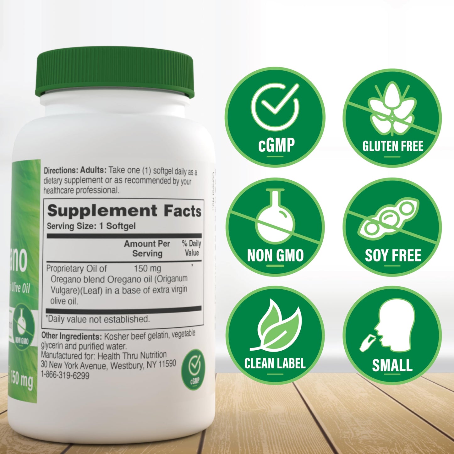 Health Thru Nutrition Oil of Oregano Softgels 120 Count