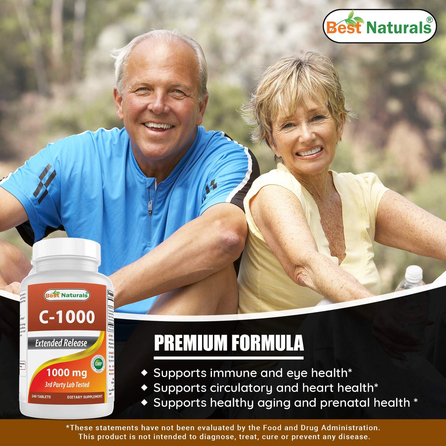 Best Naturals L-Lysine 500 mg & Vitamin C 1000 mg Tablet, 240 Tablets