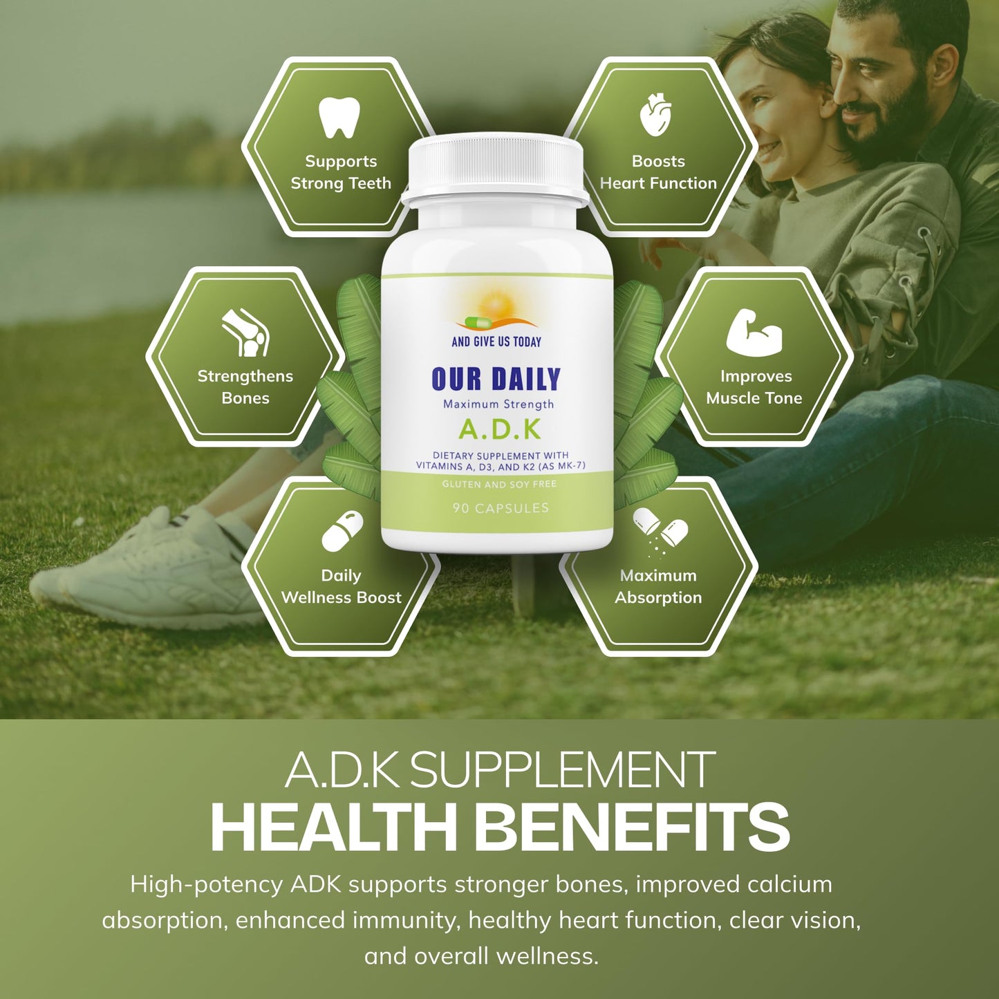AND GIVE US TODAY OUR DAILY Daily Vites ADK Vitamin Supplement 5000 IU 180 Capsules