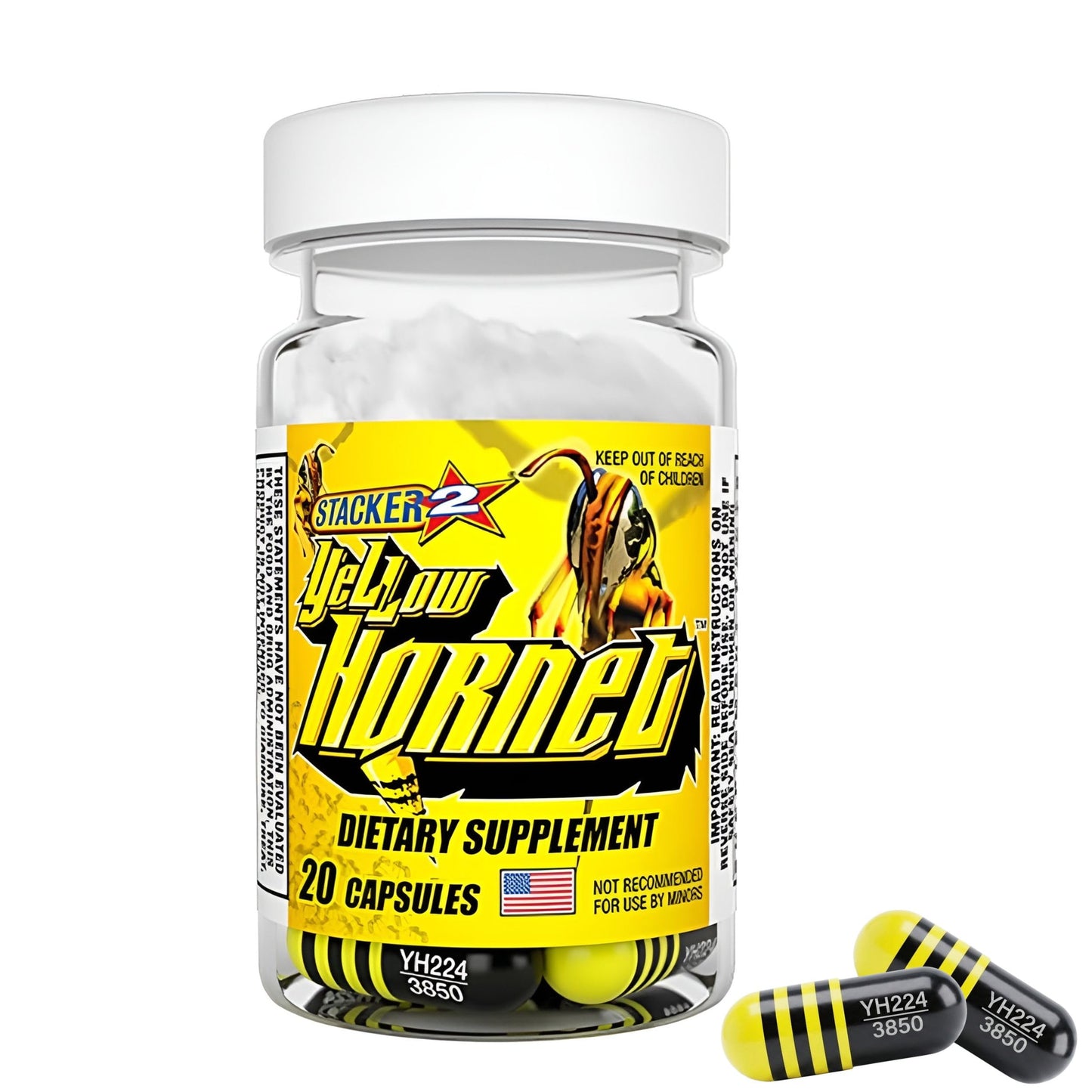 Generic Stacker 2 Yellow Hornet Herbal Dietary Supplement Capsules, 120 Count