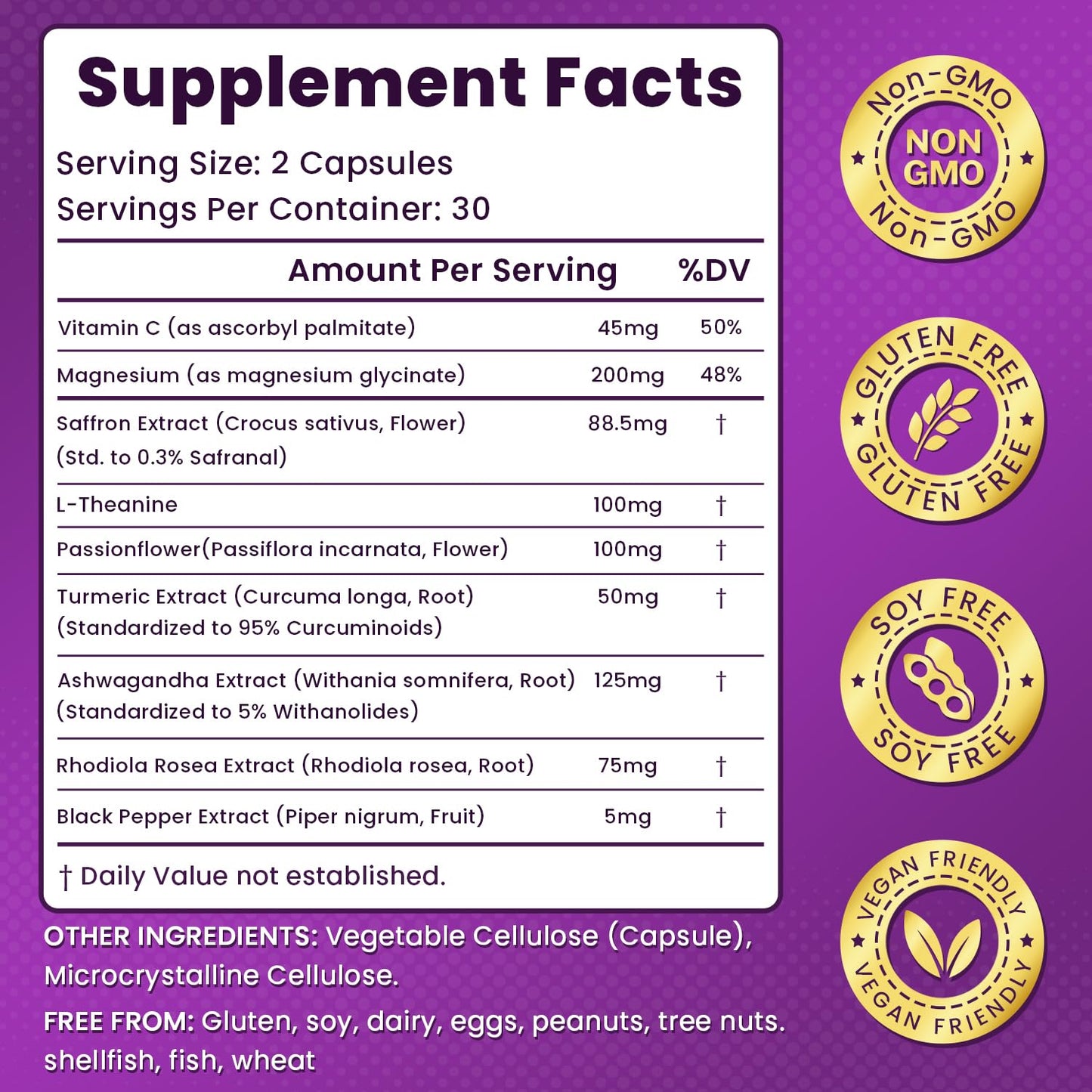 ADENKLIP Saffron Supplements 88.5mg Organic Extract Blend, 60 Capsules