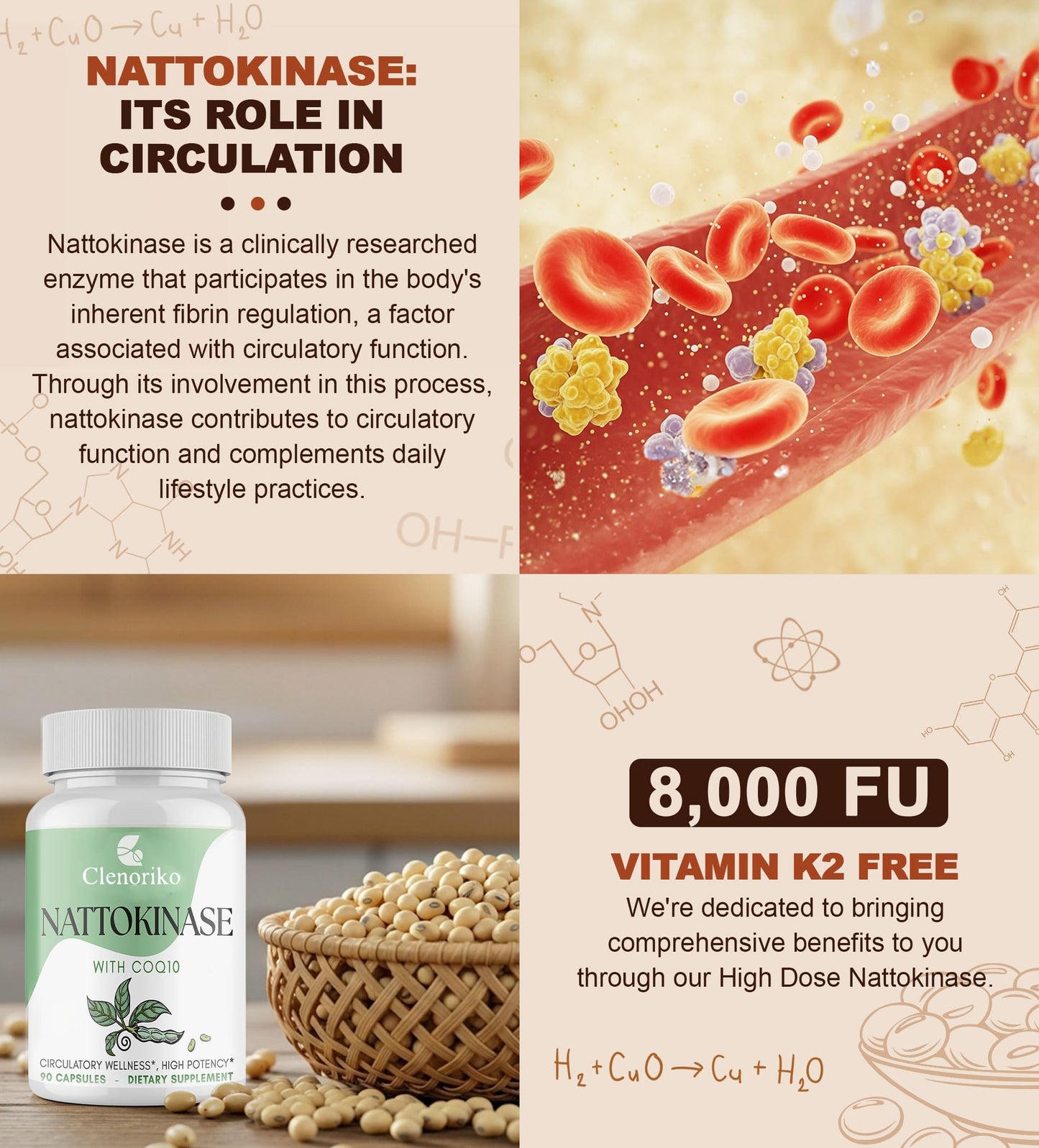 Clenoriko Nattokinase with CoQ10 Capsule 180 Count