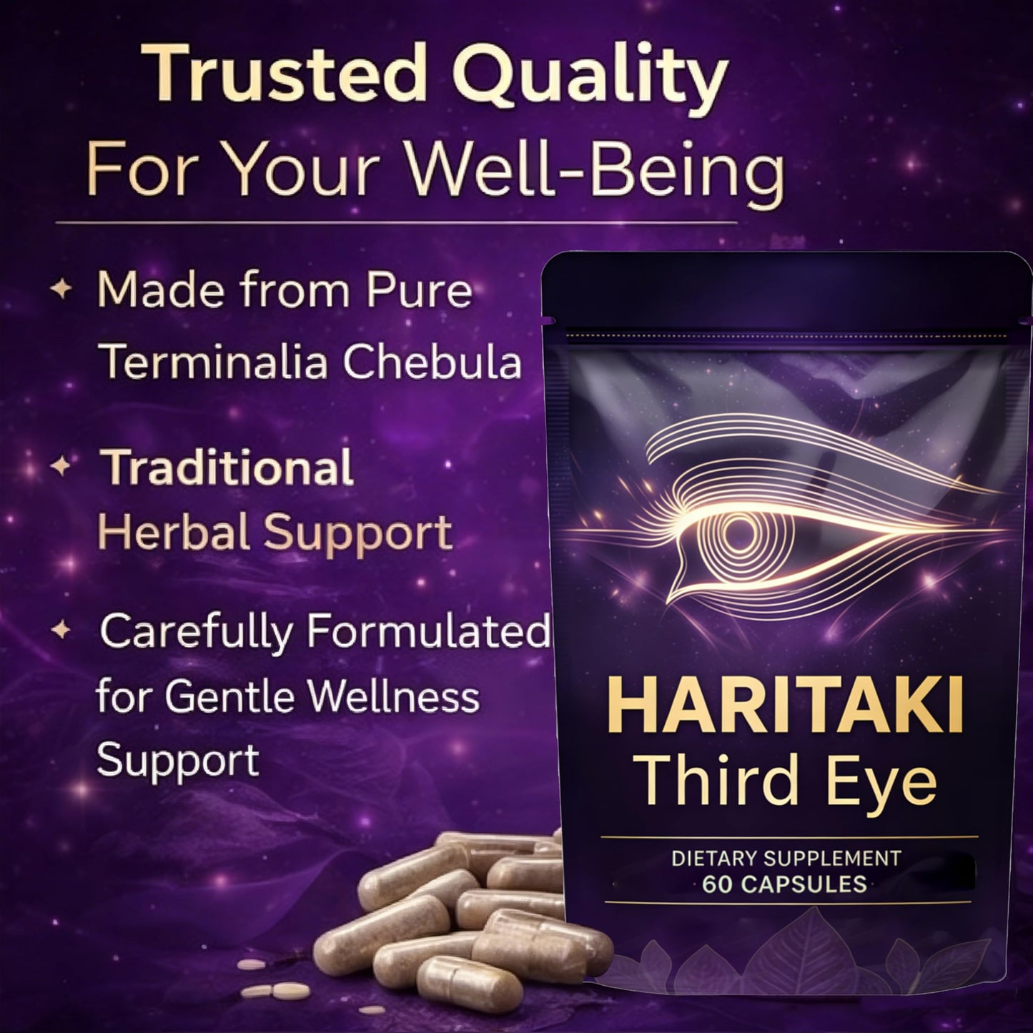 Haritaki PEPTIQUES Third Eye Capsules 60 Count