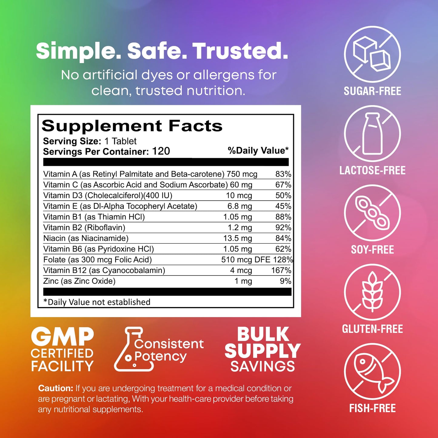 NutraBulk Children's Chewable Multivitamins 120 Tablets