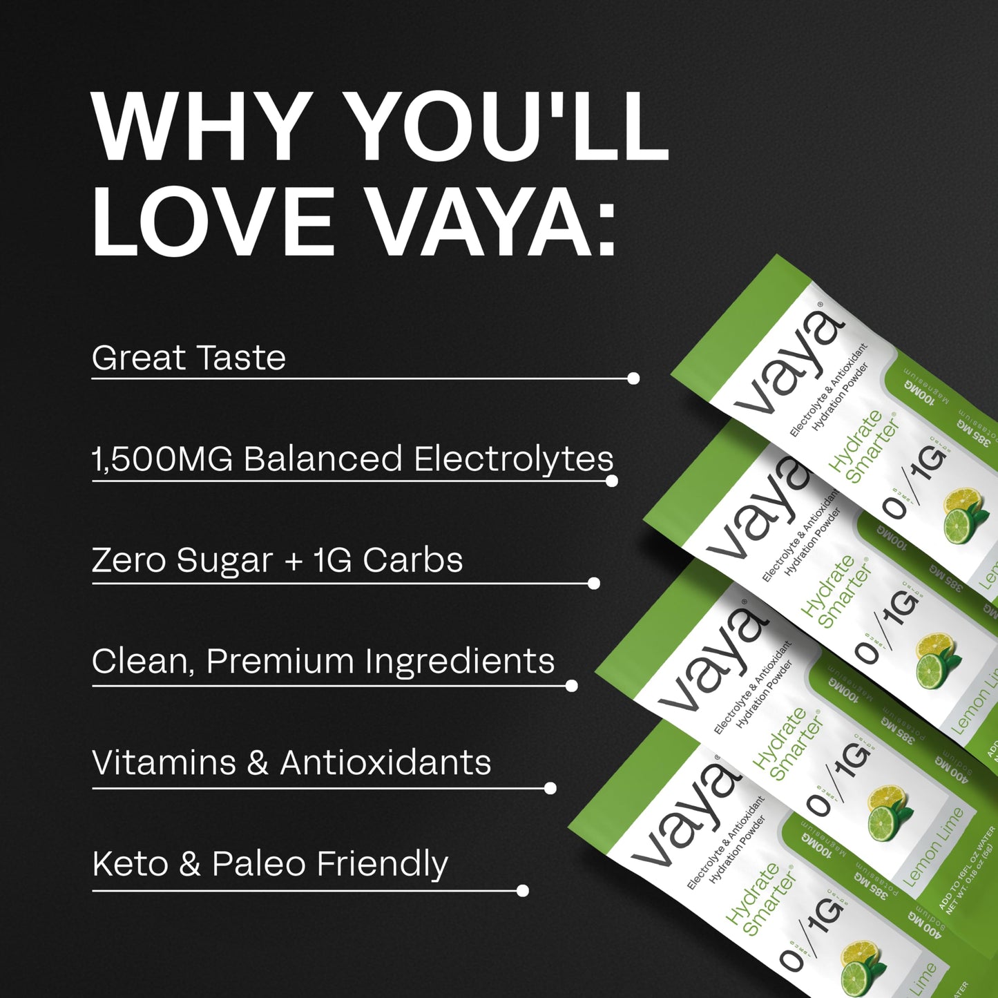 Vaya Sugar Free Electrolyte Powder Packets, 4.23 oz