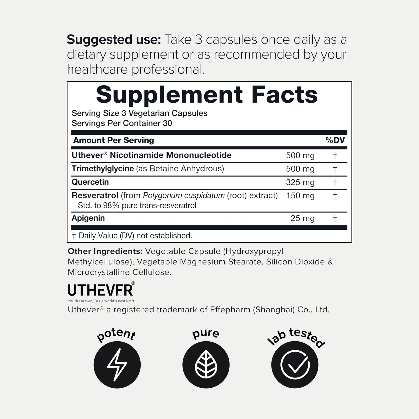 Toniiq NMN + Resveratrol Capsule 1500mg 90 Count