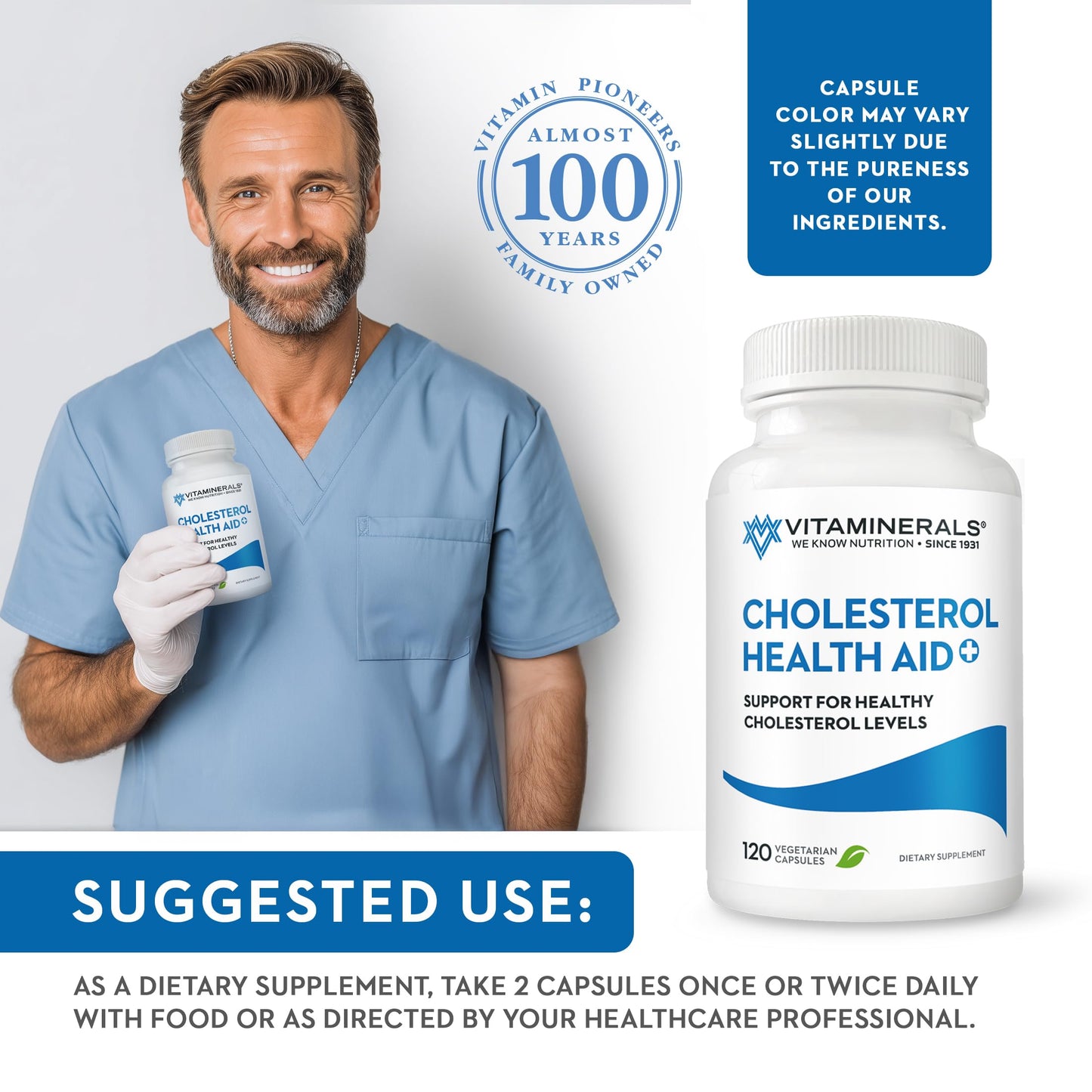 Vitaminerals 125 Cholesterol Health Aid Plus Capsules 60 Capsules