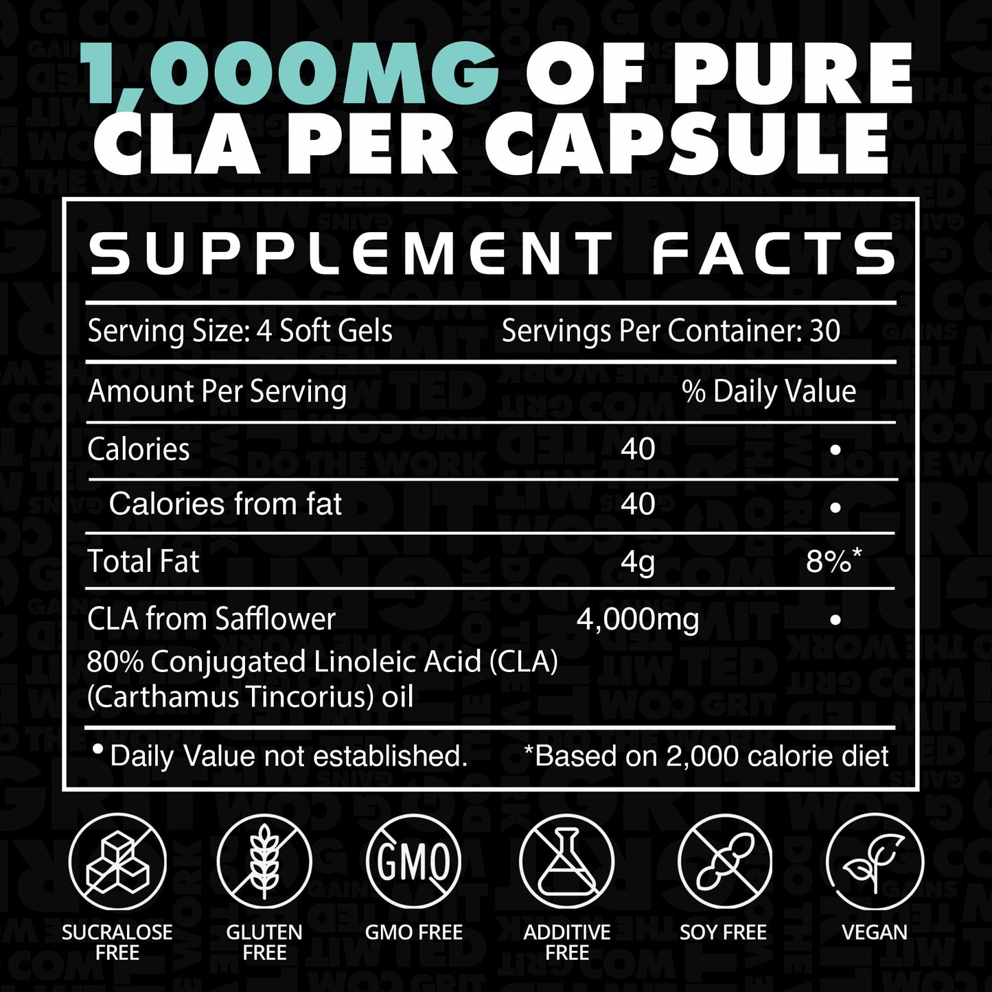 Gains in Bulk Clear Cut CLA Softgels 120 Count