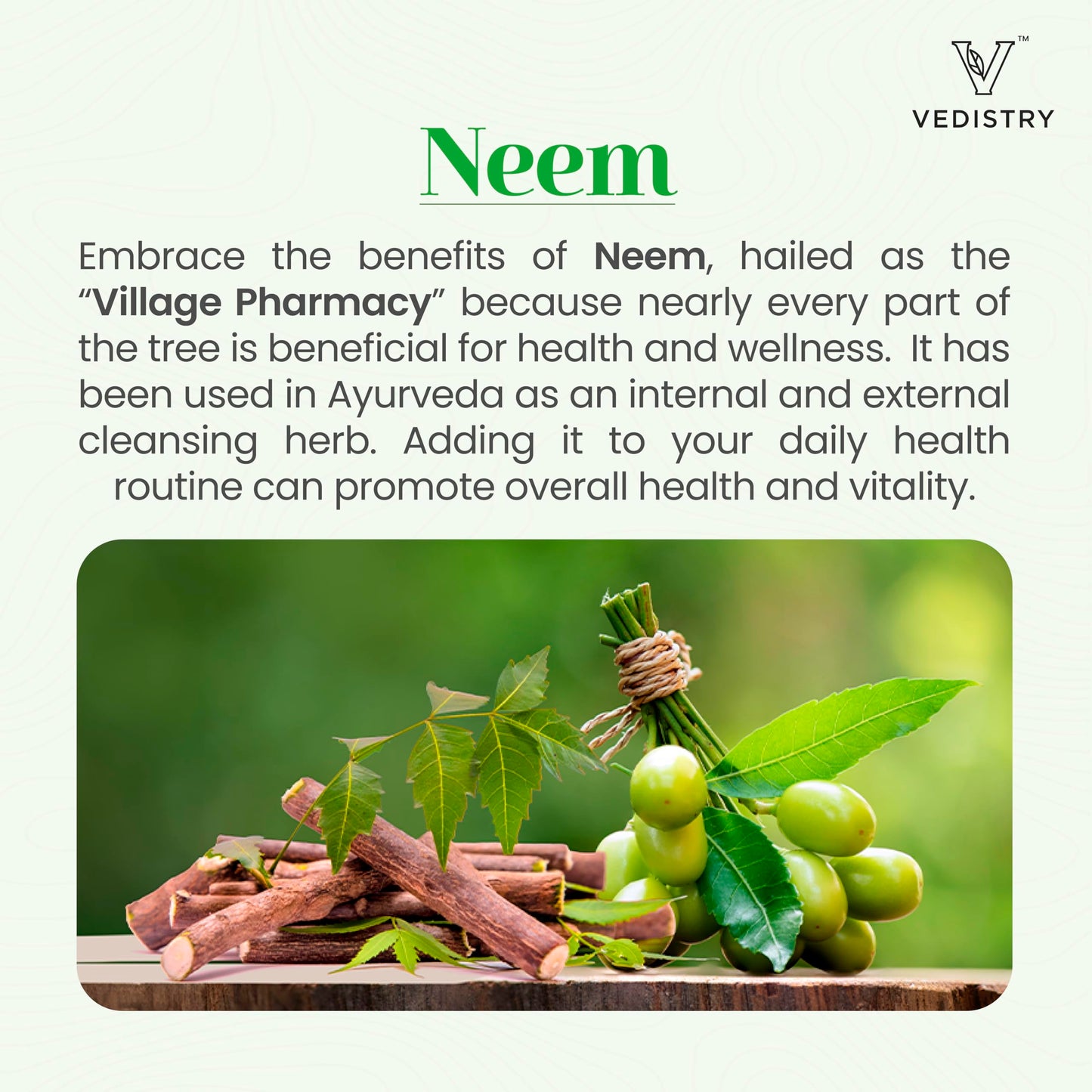 Vedistry Neem Leaf Supplements Tablets 60