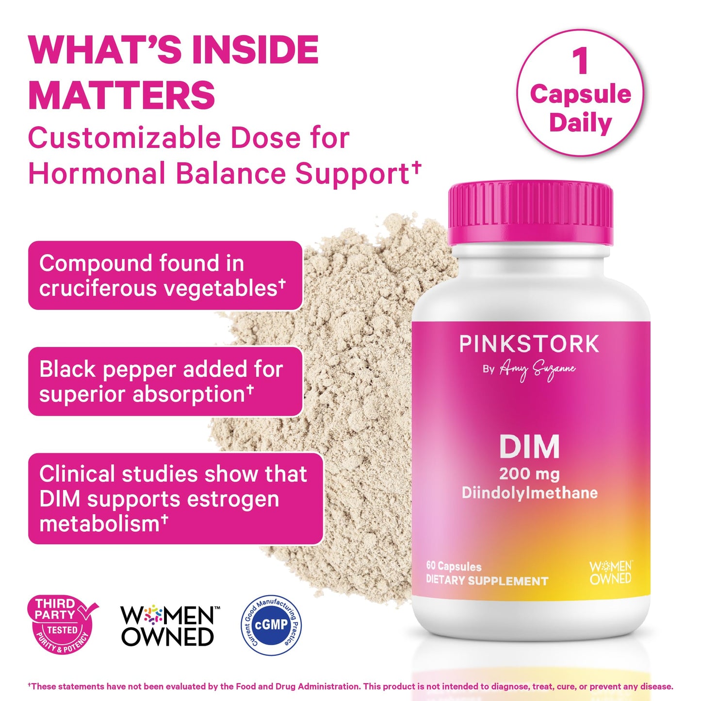 Pink Stork DIM Supplement for Women Capsule 60 Count