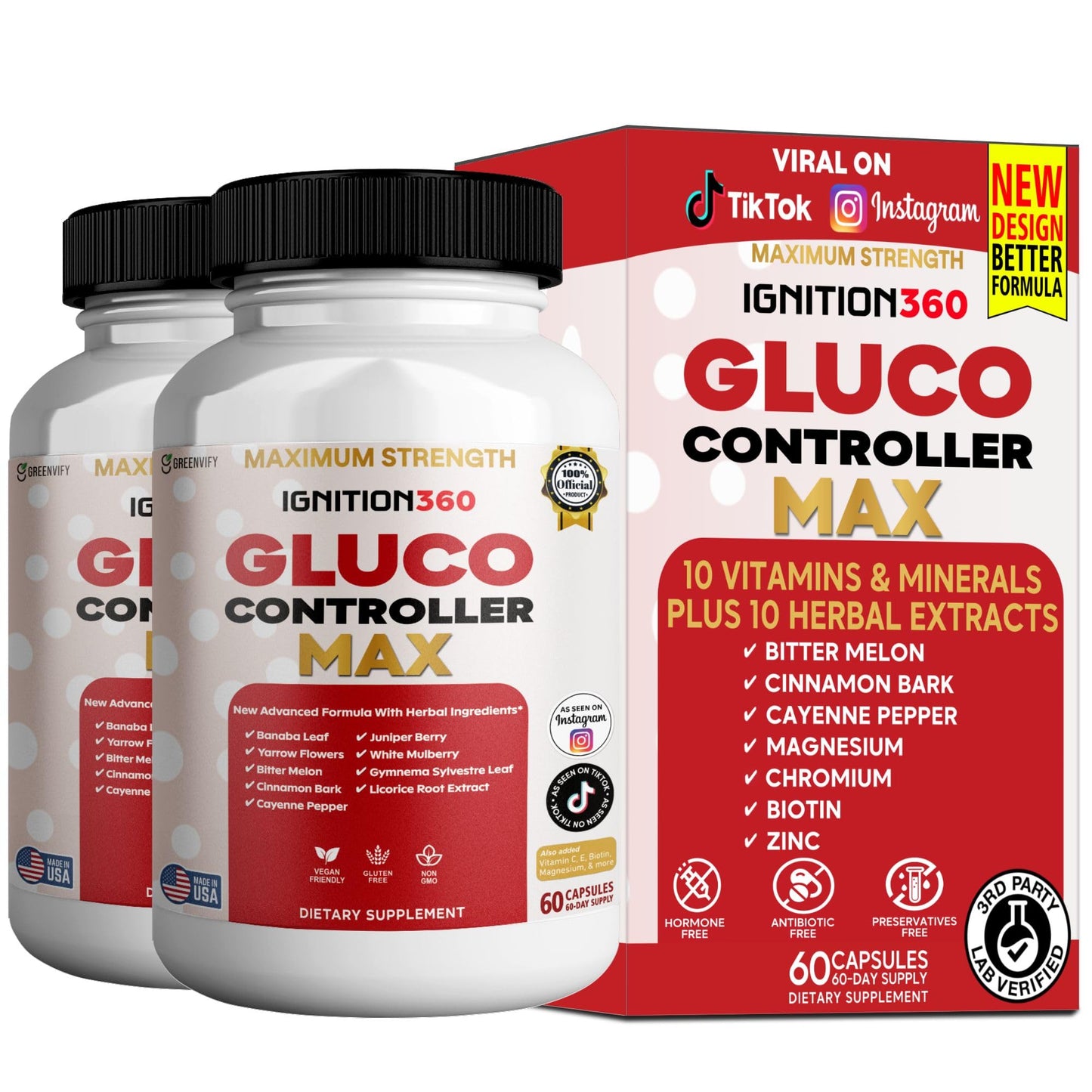 GREENVIFY Ignition360 Gluco Controller Max 60 Capsules