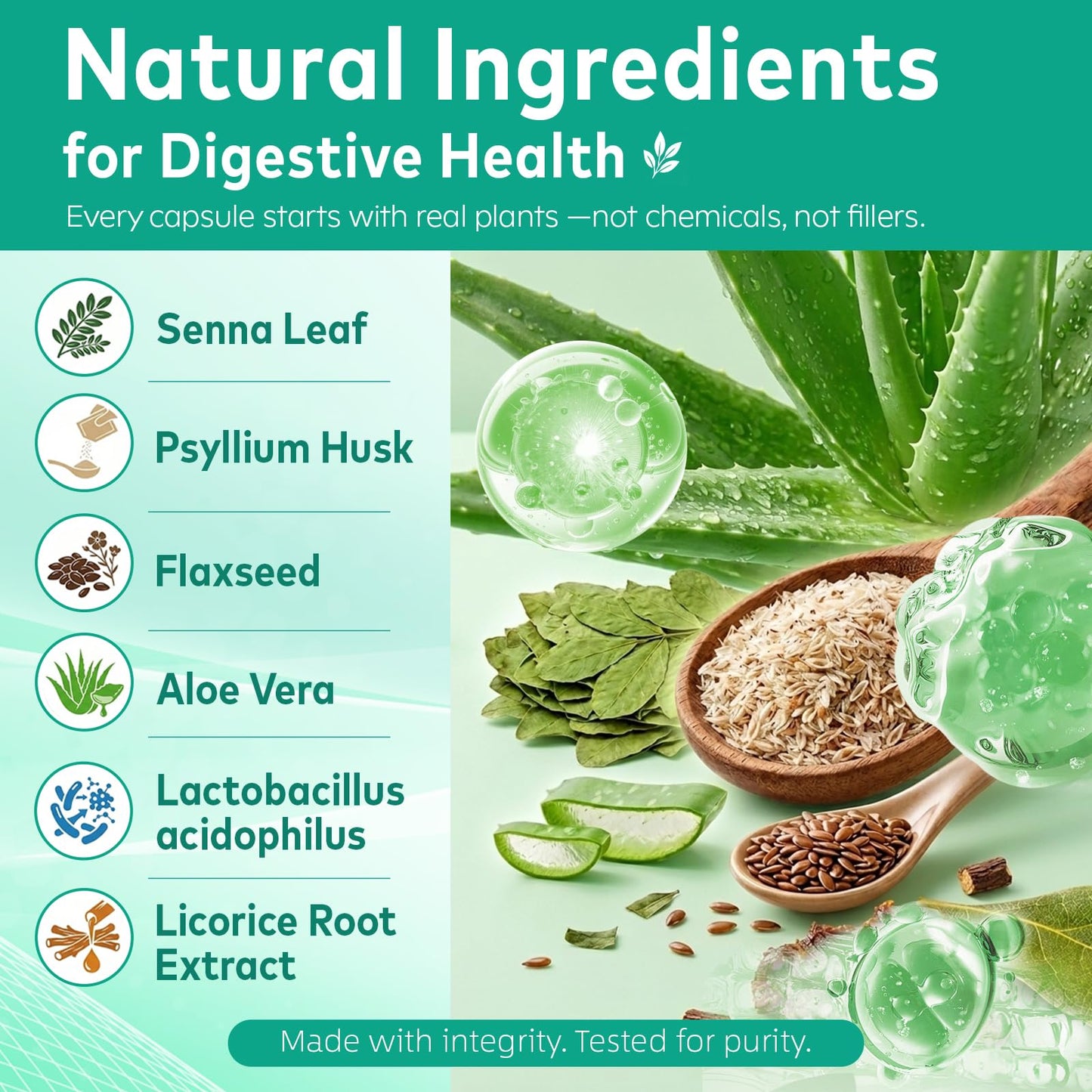 Novafun Colon Cleanse Supplement with Psyllium & Probiotics, 30 Capsules