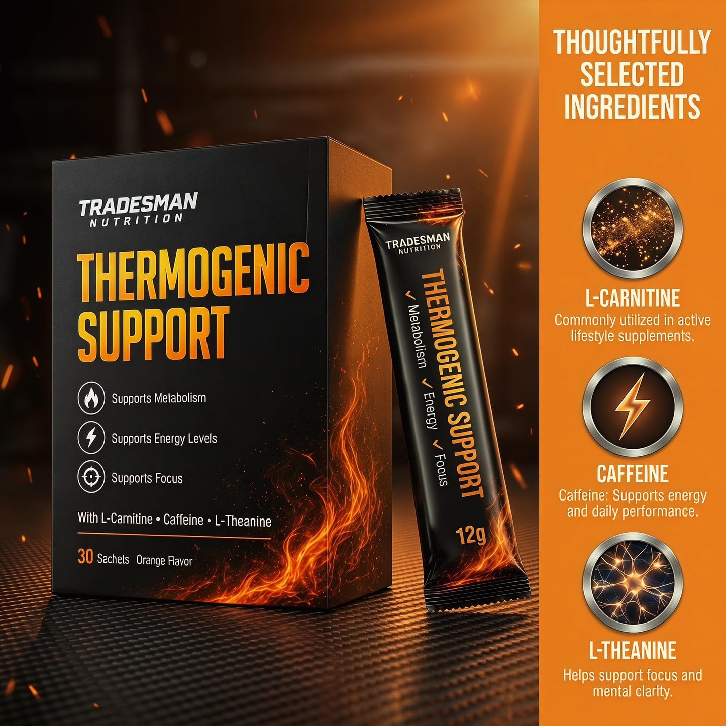 ONAISE Tradesman Nutrition Shred Thermogenic Support - Metabolism Support Formula for Energy & Focus, Powder, 12.7 Ounce