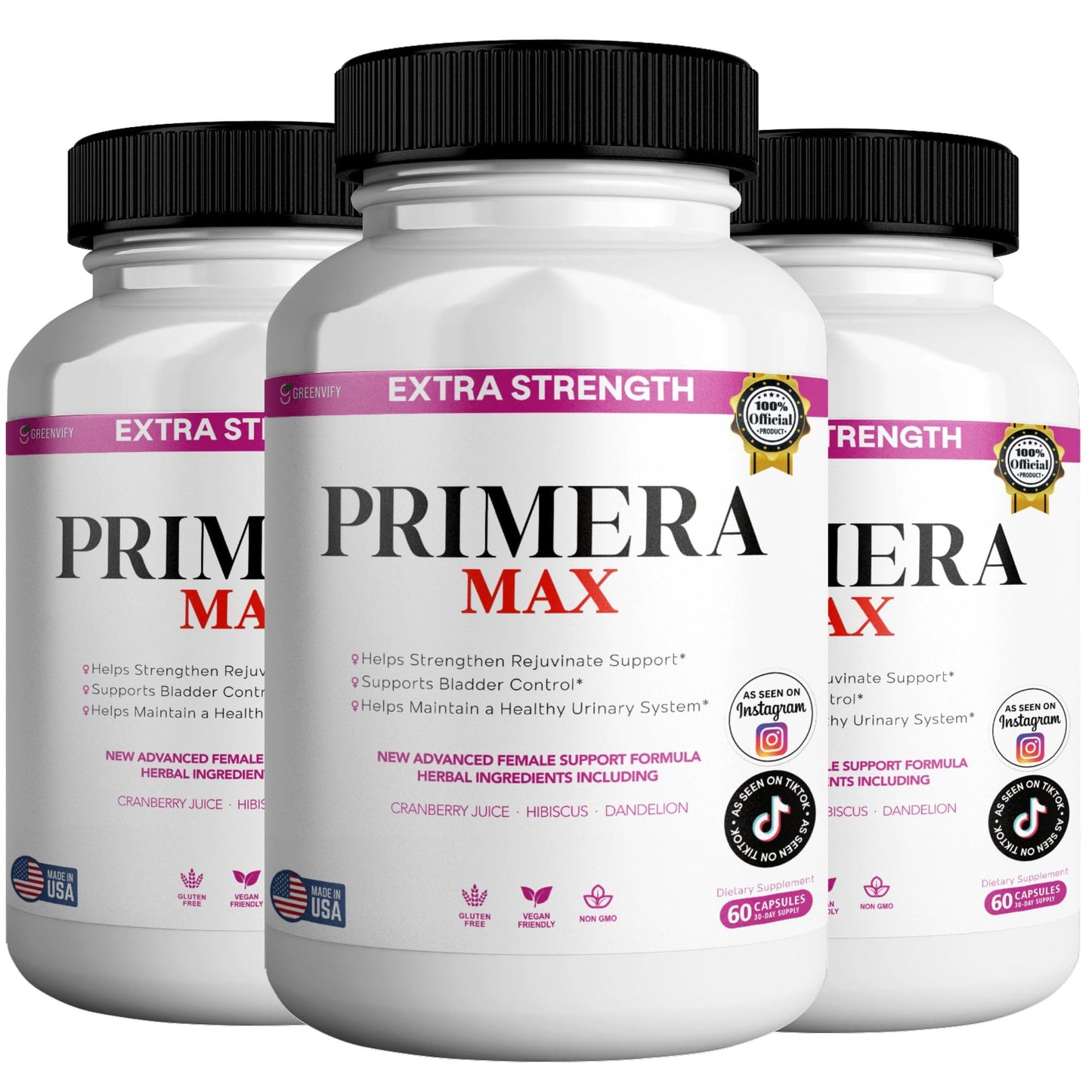 GREENVIFY Primera Max Extra Strength Female Support Capsule 180 Count