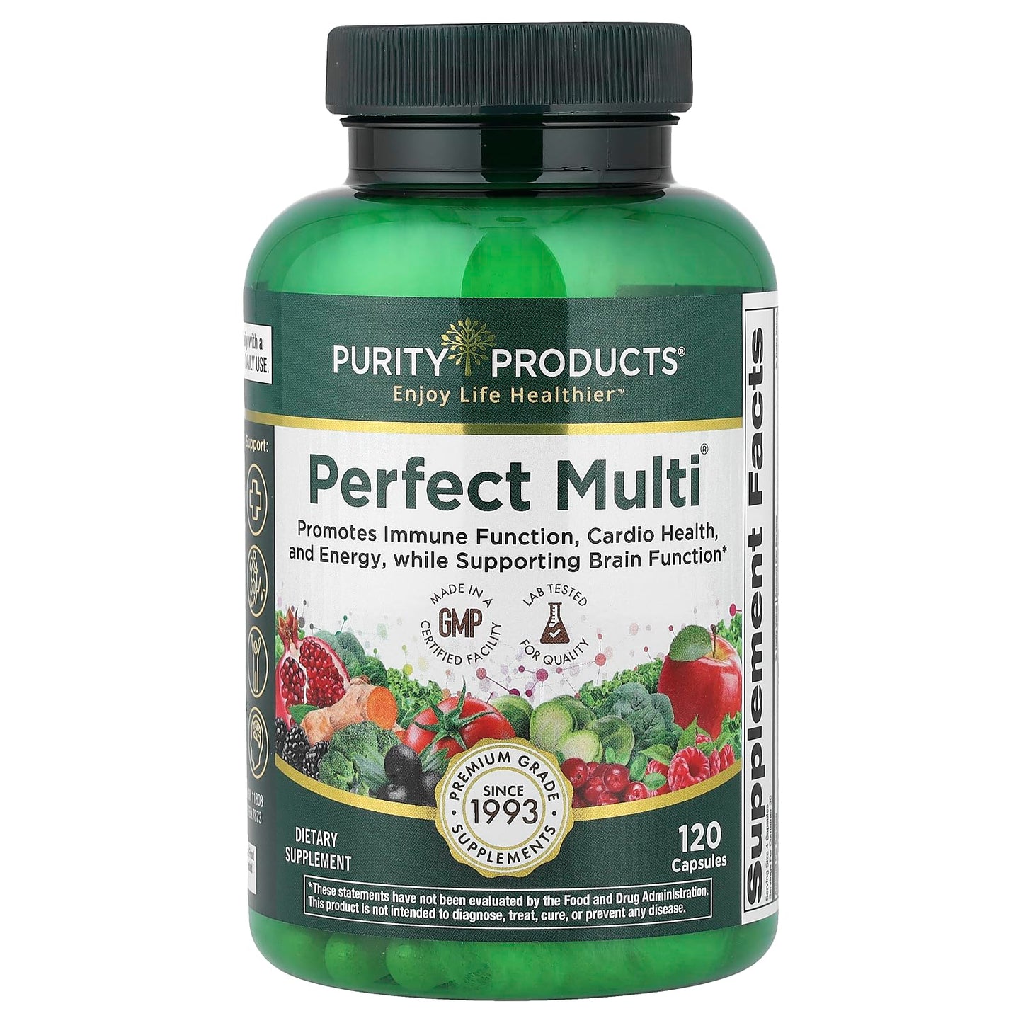 Purity Products Perfect Multi - Multivitamin Packed with Vitamins, Minerals and Phytonutrients - 60 Breakthrough Nutrients - Support for Healthy Immunity, Normal Energy Levels - 120 Capsules