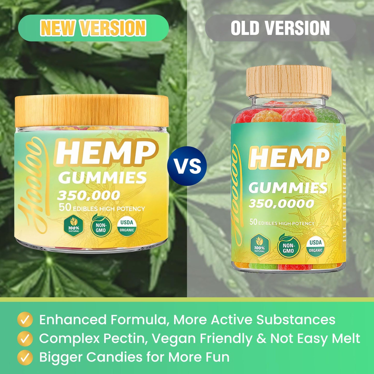 HOOLOO Hemp Gummies 100 Count