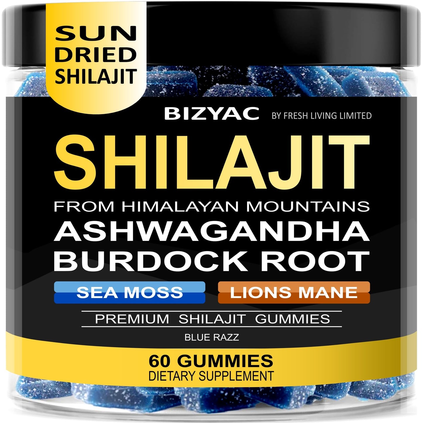 BIZYAC Shilajit Gummies, 60 Gummies