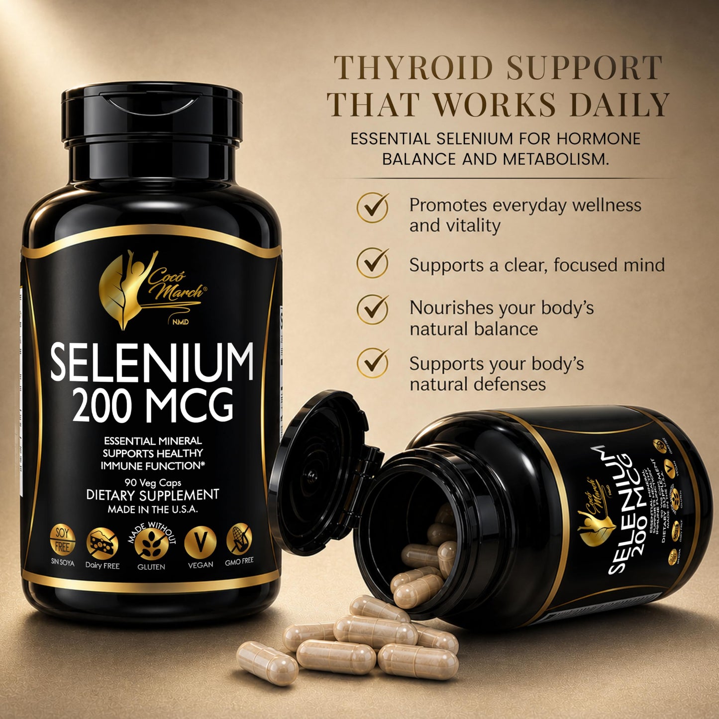 Cocó March N.M.D Selenium 200 mcg Veg Capsules, 90