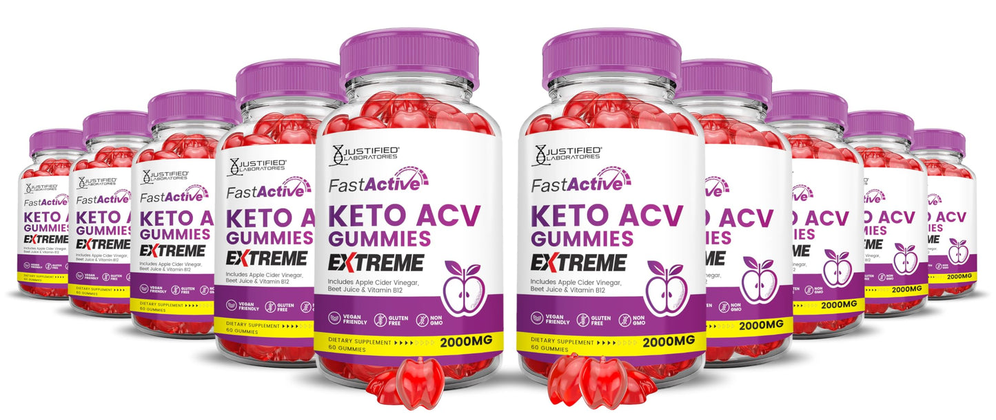 Justified Laboratories Fast Active Keto ACV Gummies Extreme 2000MG, 600 Gummies