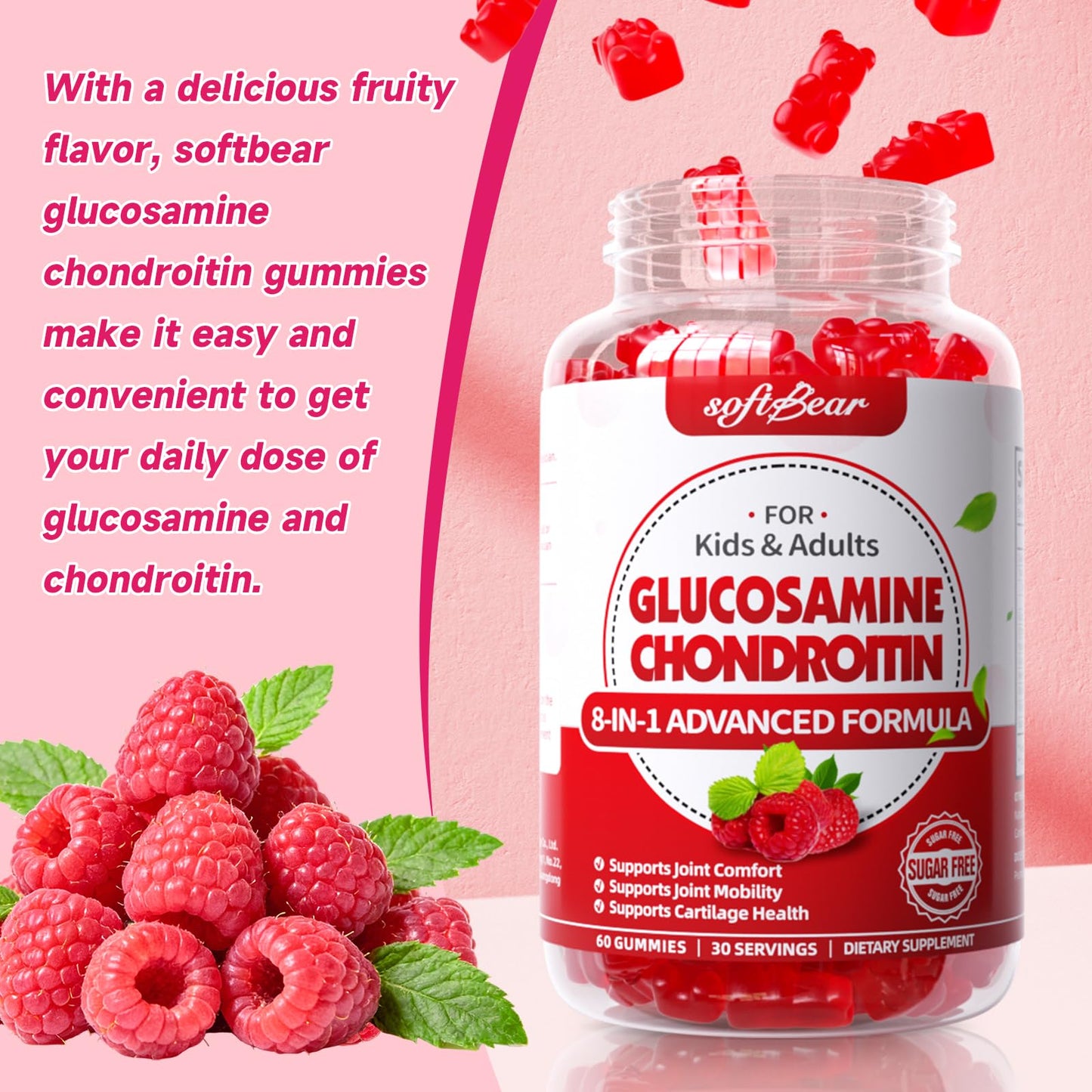 softbear Glucosamine Chondroitin Gummies, 60 Count
