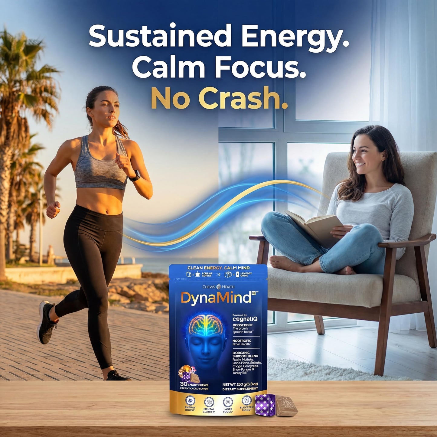 CHEWSHEALTH DynaMind iQ Brain Supplement for Memory and Focus Chewable 30 Count