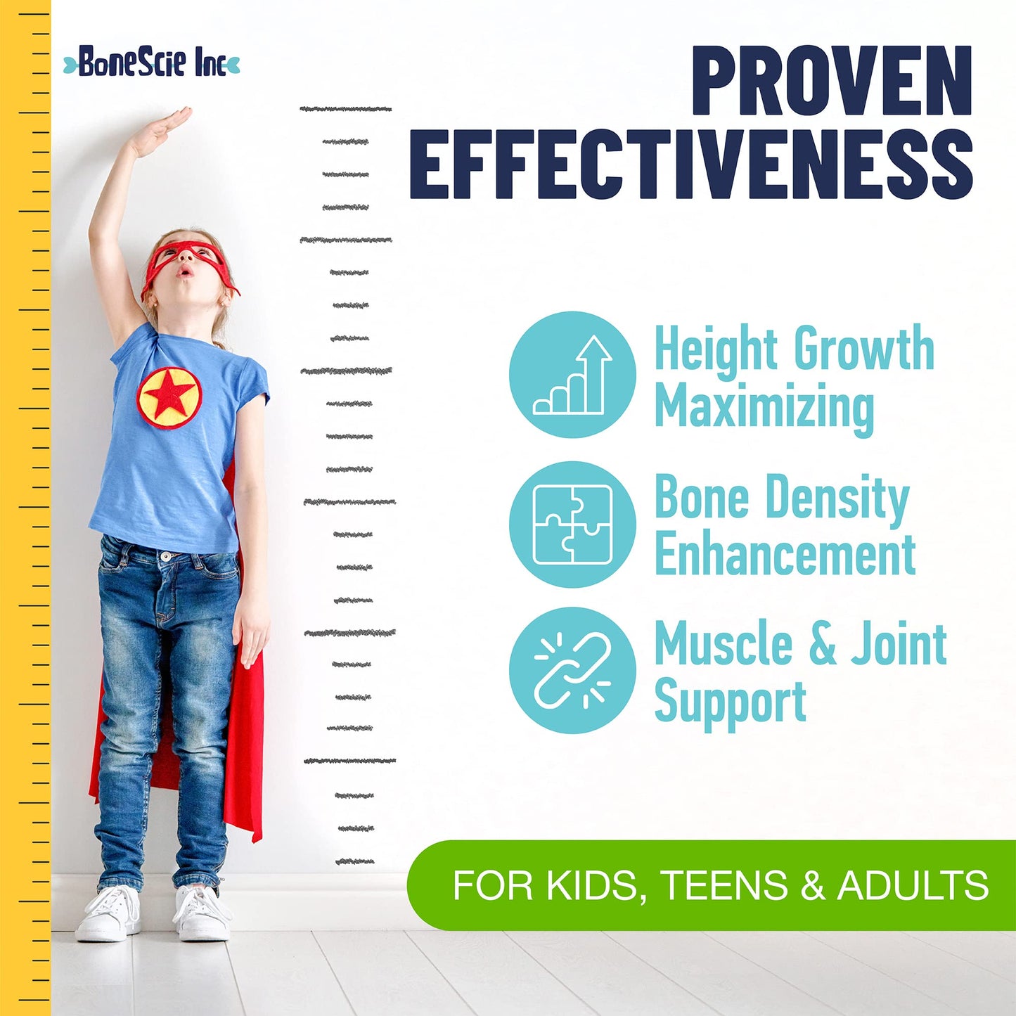 BONESCIE INC Height Growth Maximizer Capsule for Kids & Teens 120 Count