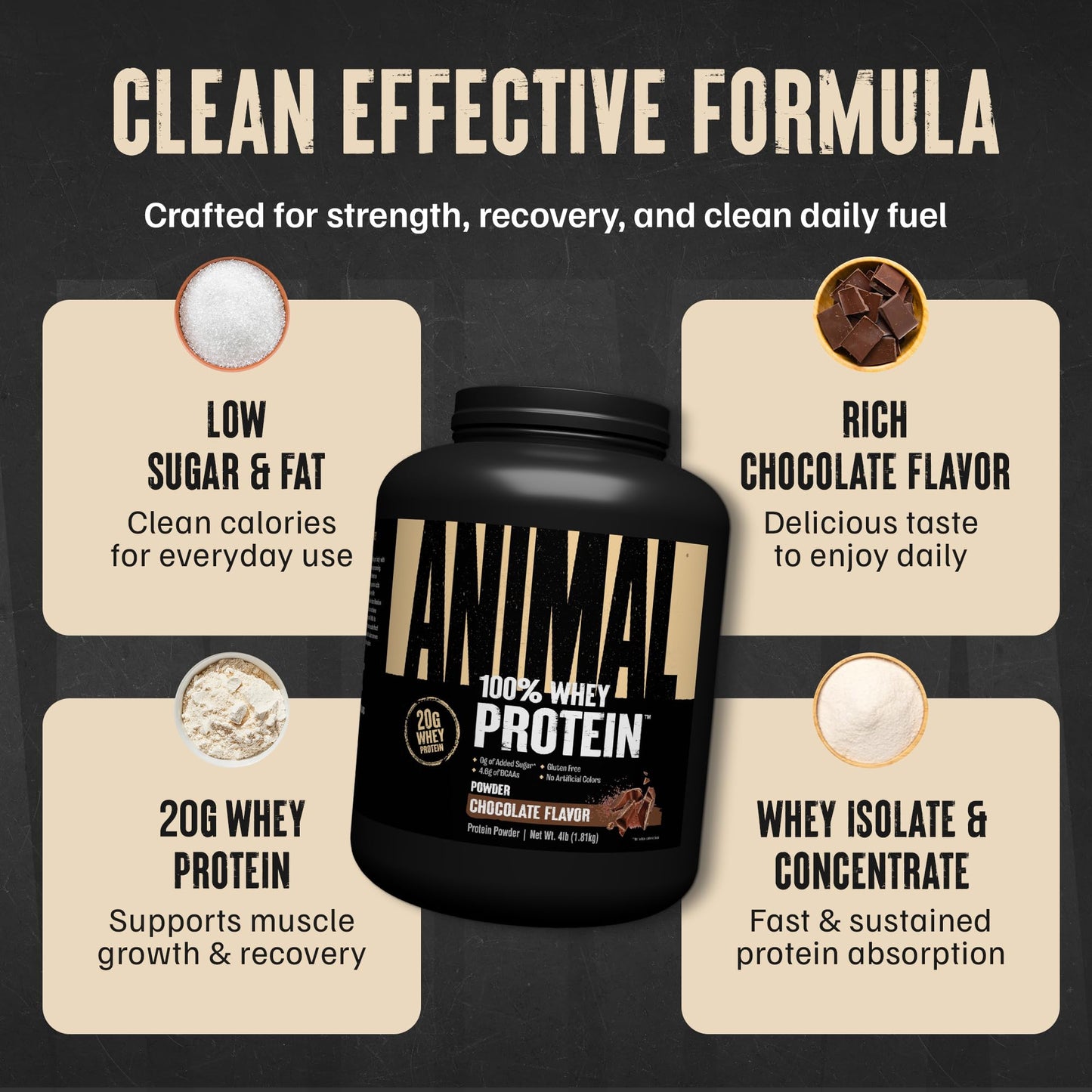 Animal 100% Whey Protein Powder Chocolate 64 Servings