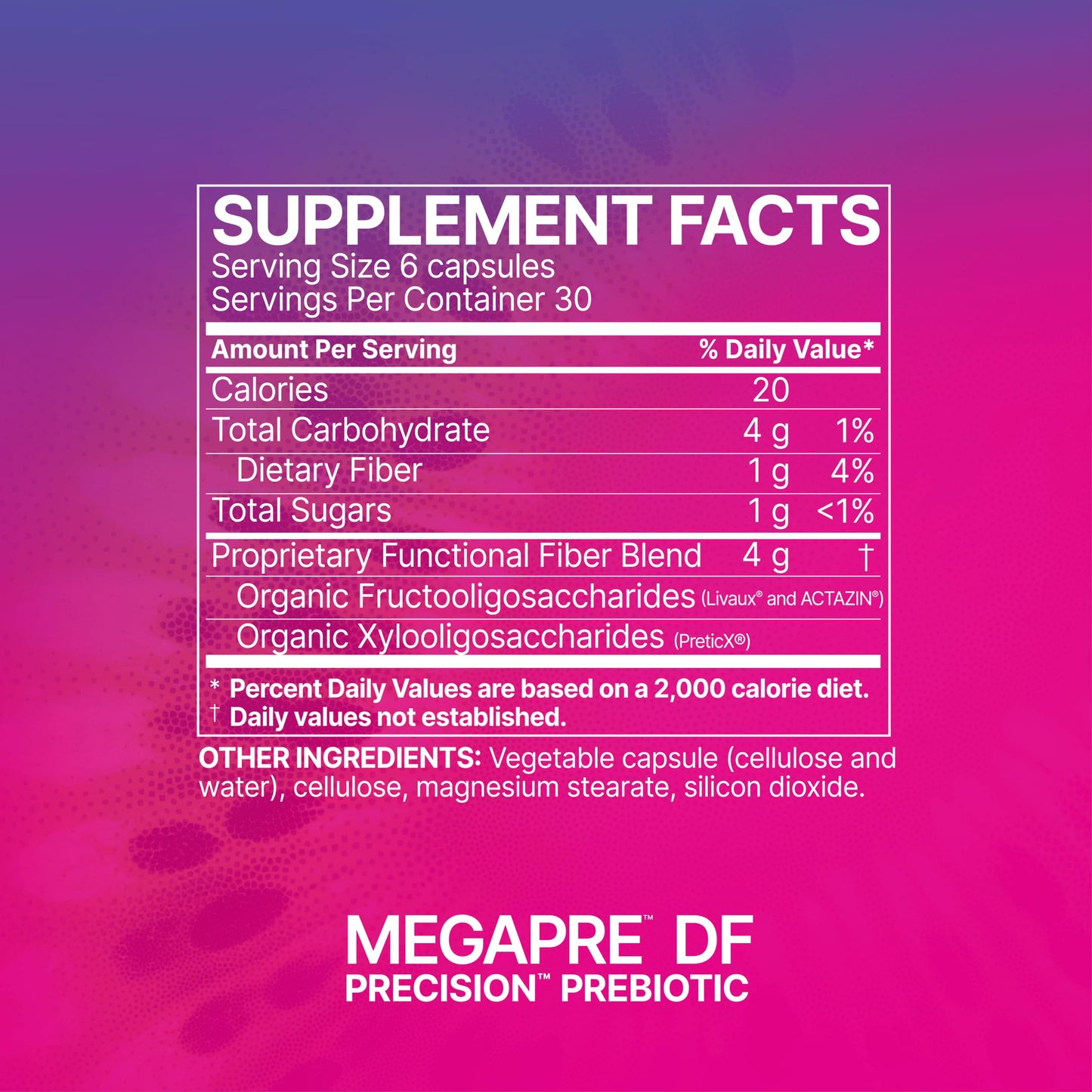 Microbiome Labs MegaPre DF Dairy-Free Prebiotic Fiber Supplement Capsules 180 Count