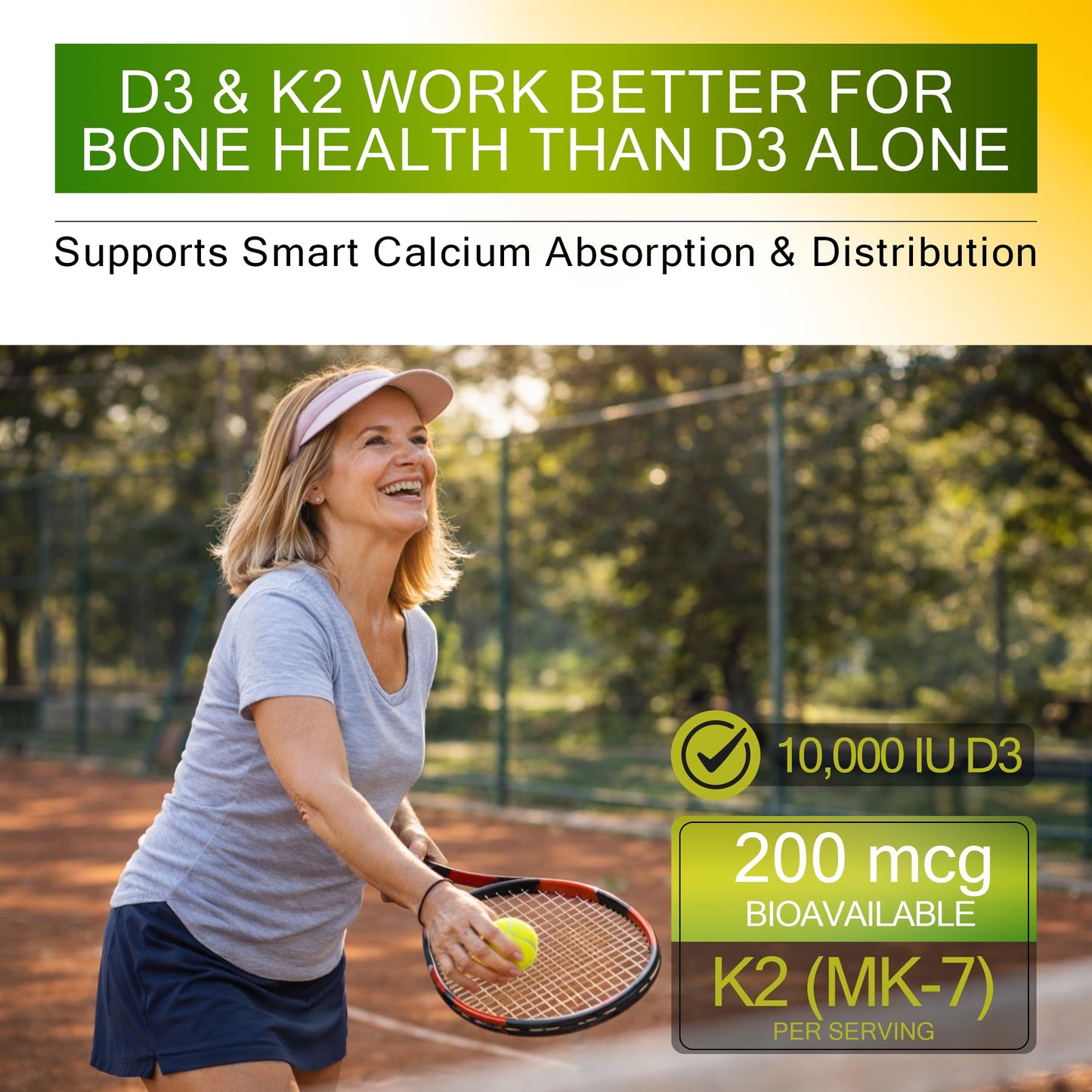 KEY ELEMENTS D3 K2 Vitamin 10,000 IU with Magnesium Glycinate 350mg, Zinc and Moringa - Bone & Immune Support - Vitamin D with K2 MK-7 200mcg Softgels 60 Count