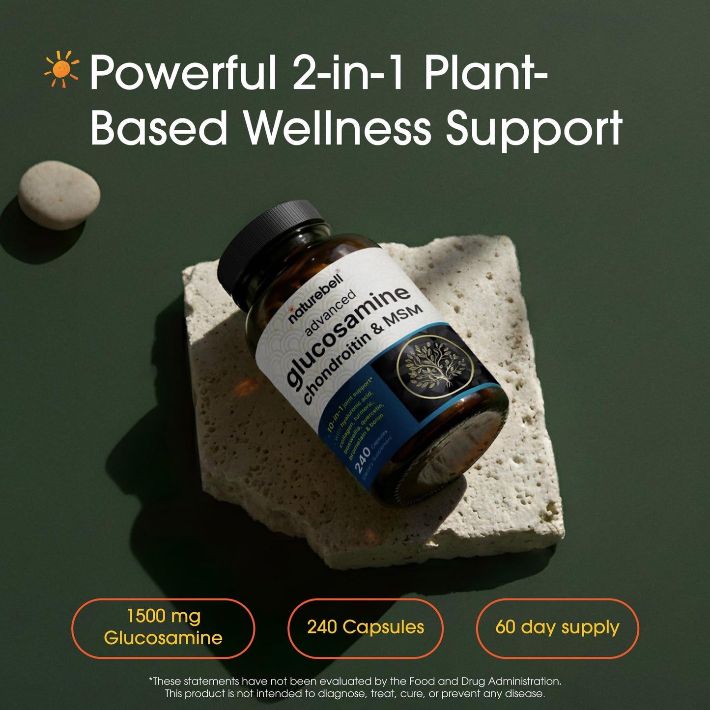 NatureBell Glucosamine Chondroitin & MSM 10-in-1 Joint Support Capsules 240 Count