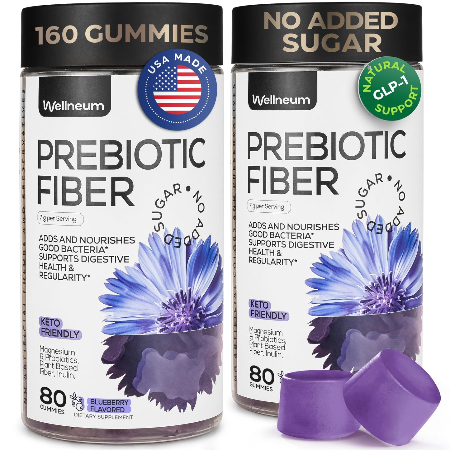 Wellneum High Prebiotic Fiber Gummies 160 Count
