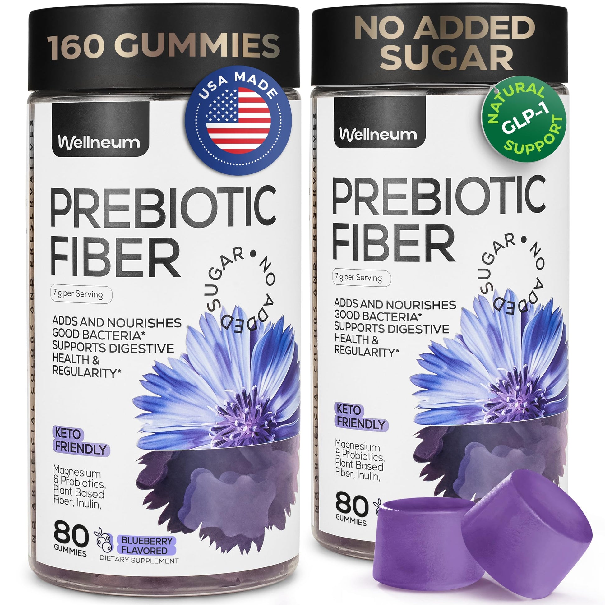 Wellneum High Prebiotic Fiber Gummies 160 Count