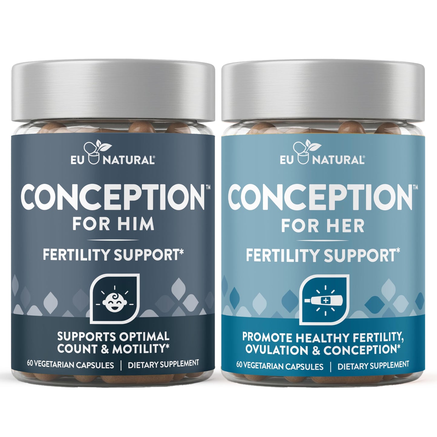 Eu Natural Conception for Her & Conception for Him Bundle Capsules, 120 Count