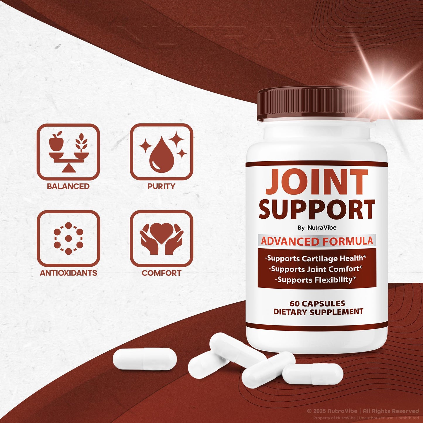 NutraVibe Joint Support Capsules 60 Count