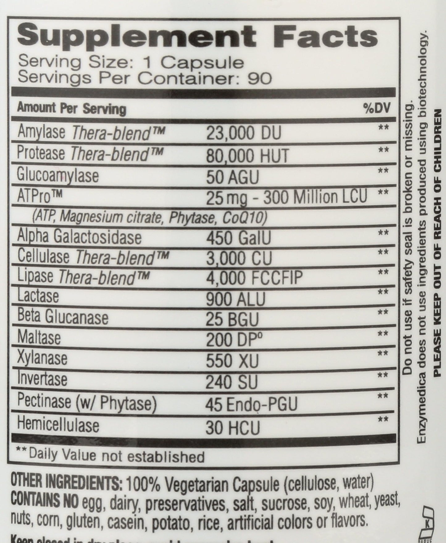 Enzymedica Digest Gold + ATPro Maximum Strength Digestive Enzymes Capsule 90 Count