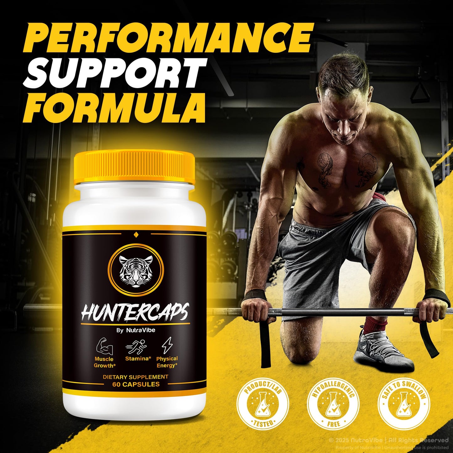 NutraVibe Hunter Caps for Men Capsules 180 Capsules