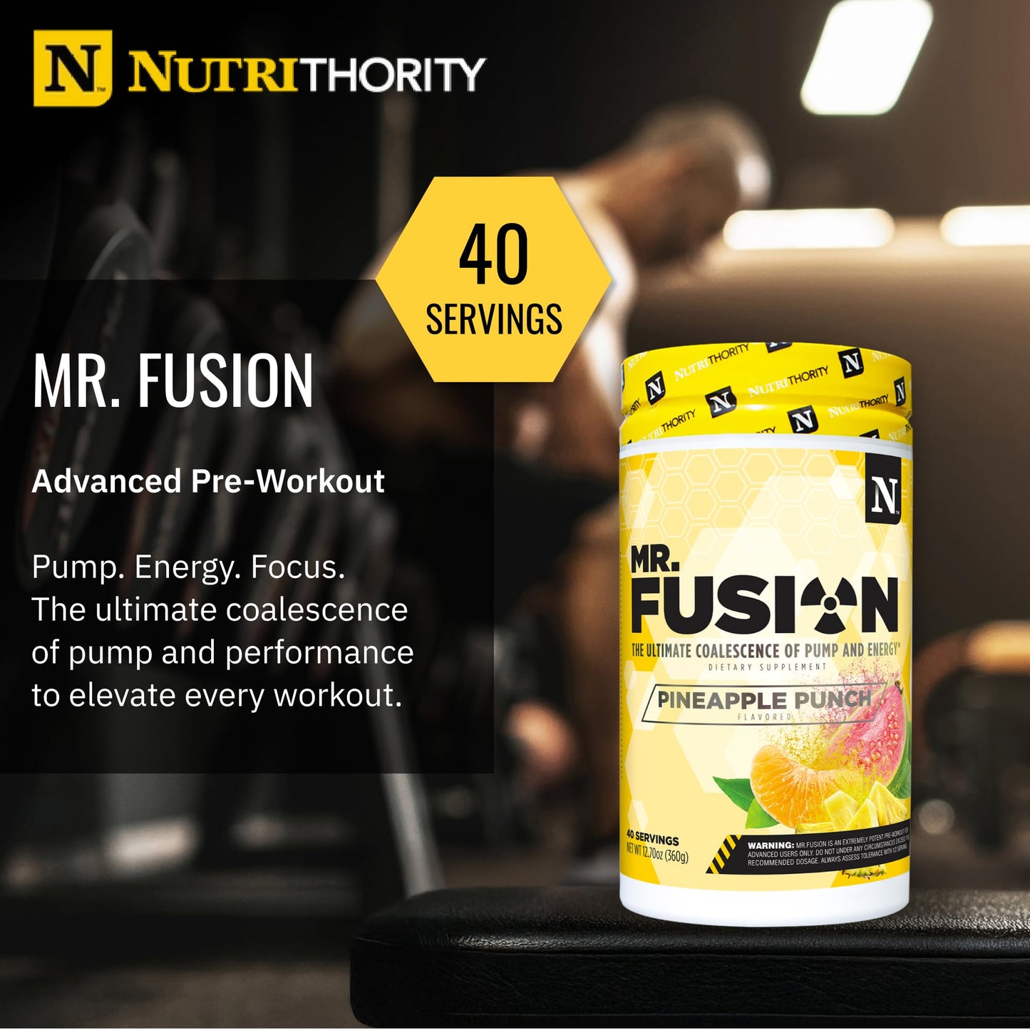 Nutrithority Mr. Fusion Pump Pre Workout Powder, 32