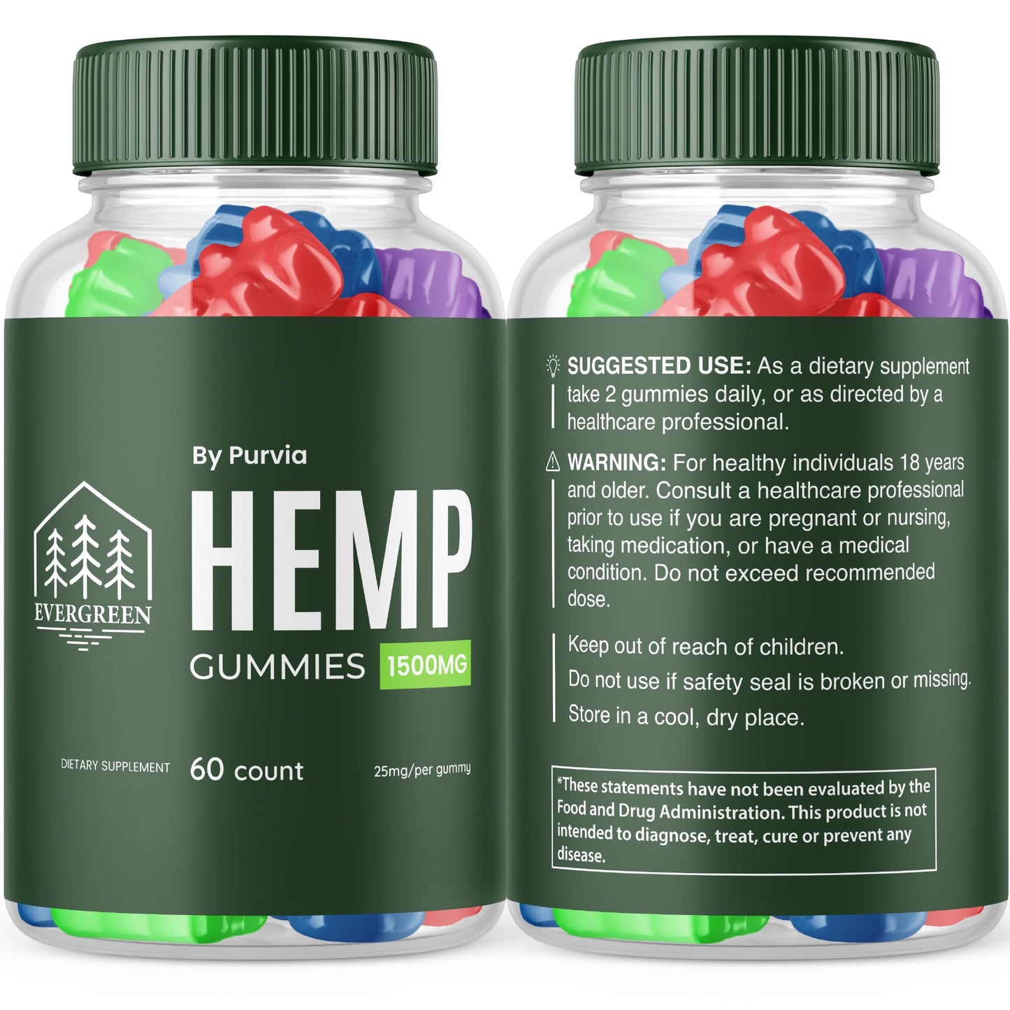 Purvia Evergreen Gummies, 120 Gummies