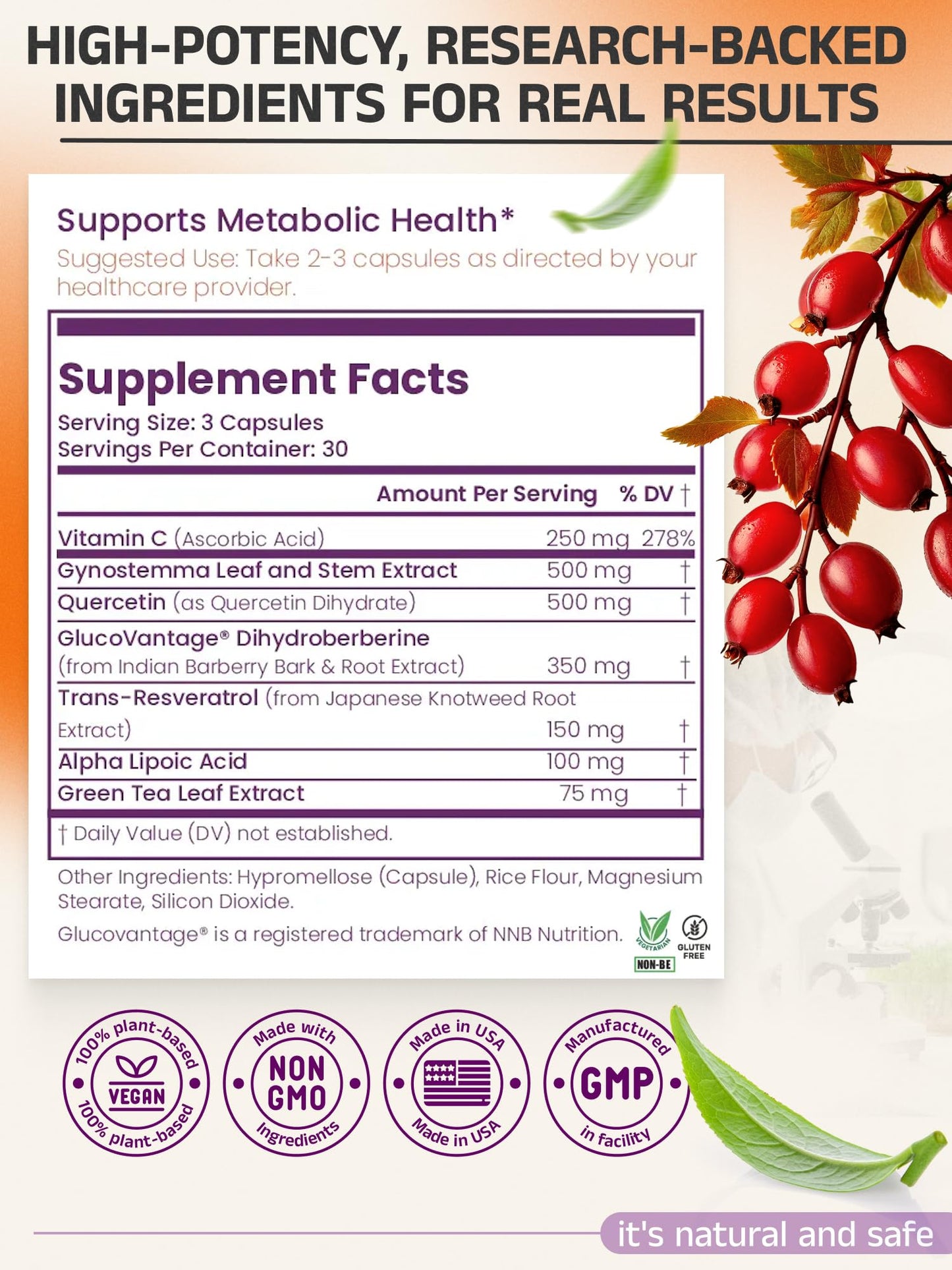 Eternity Medicine Rx Resveratrol + Dihydroberberine + Quercetin Complex Capsules, 90 Count