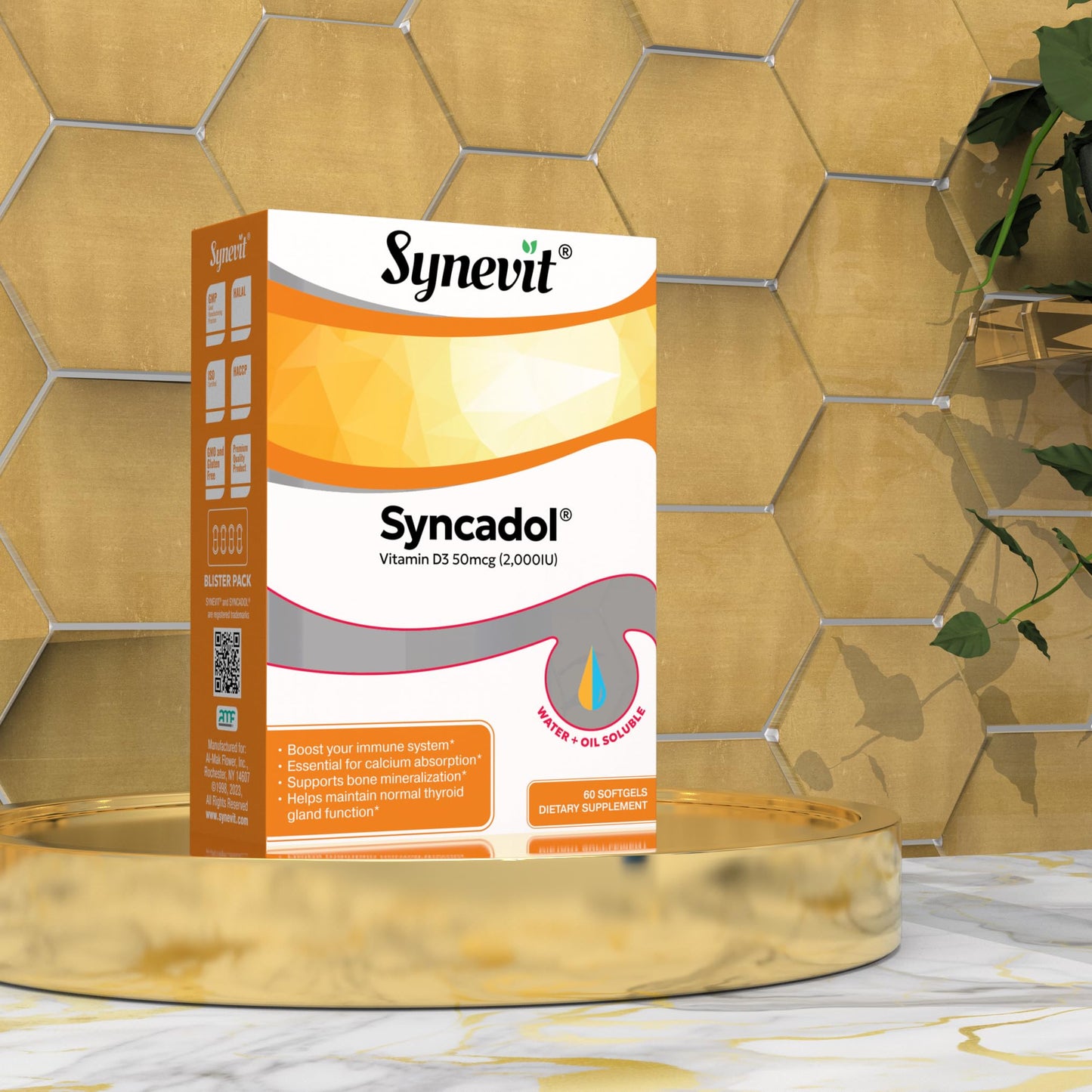 Synevit Syncadol Vitamin D3 Supplement Softgels 60 Count