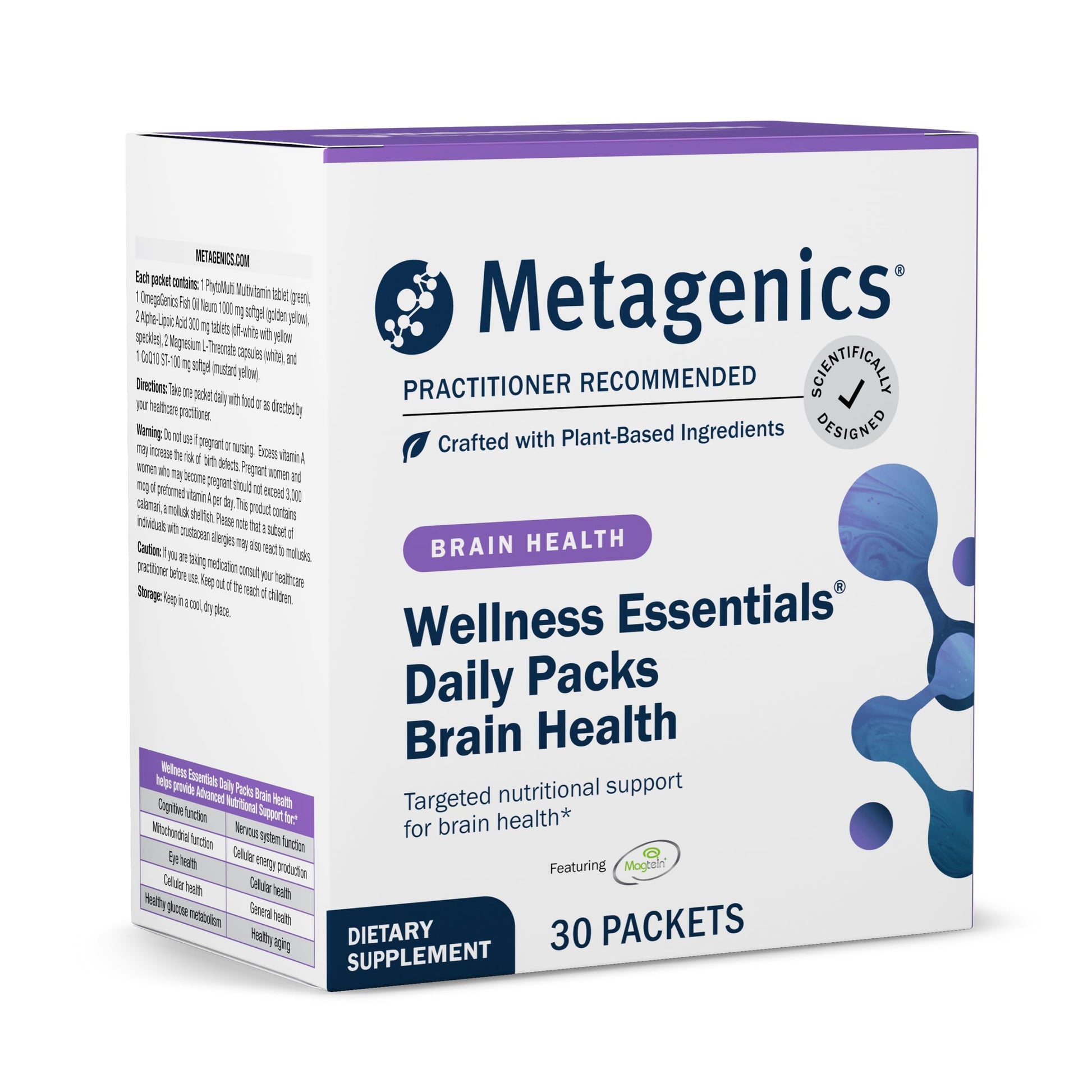 Metagenics Wellness Essentials Brain Health - Comprehensive Daily Multivitamin Packs with Alpha Lipoic Acid, Biotin, DHA, Folate & CoQ10 - Supports Memory, Focus & Brain Function Softgels 30