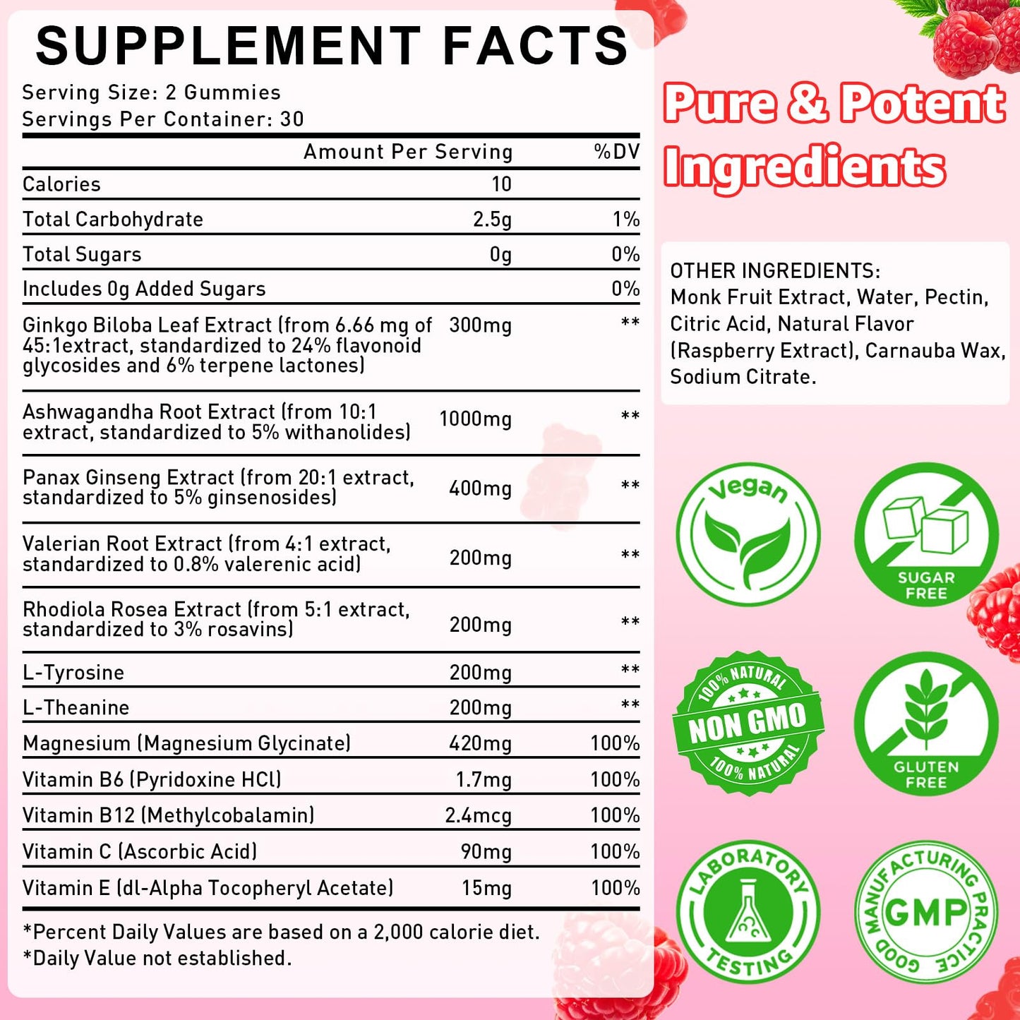 Flyrocer Ginkgo Biloba Gummies for Adults & Kids, 120 Count